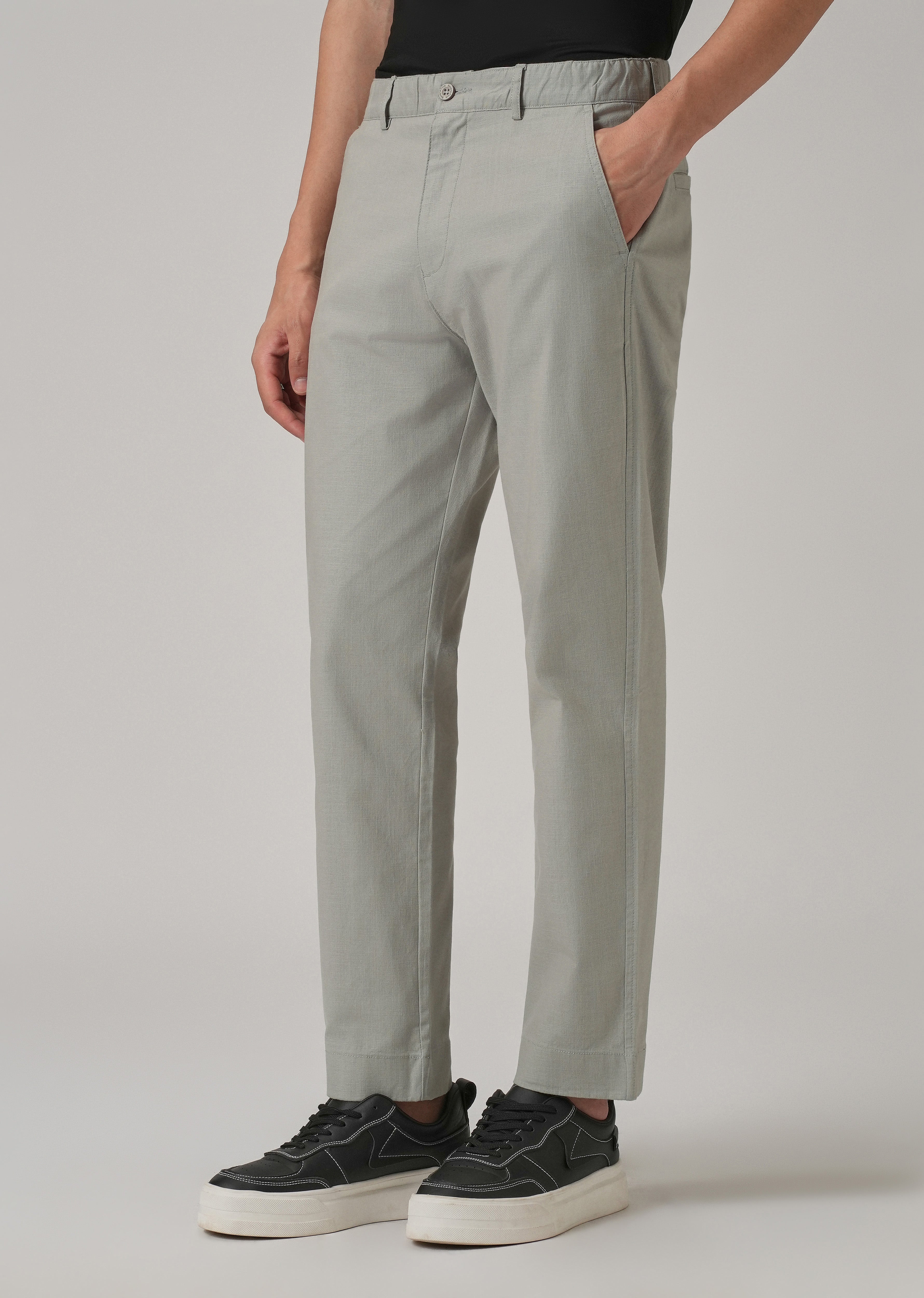Light Grey Cotton Trouser