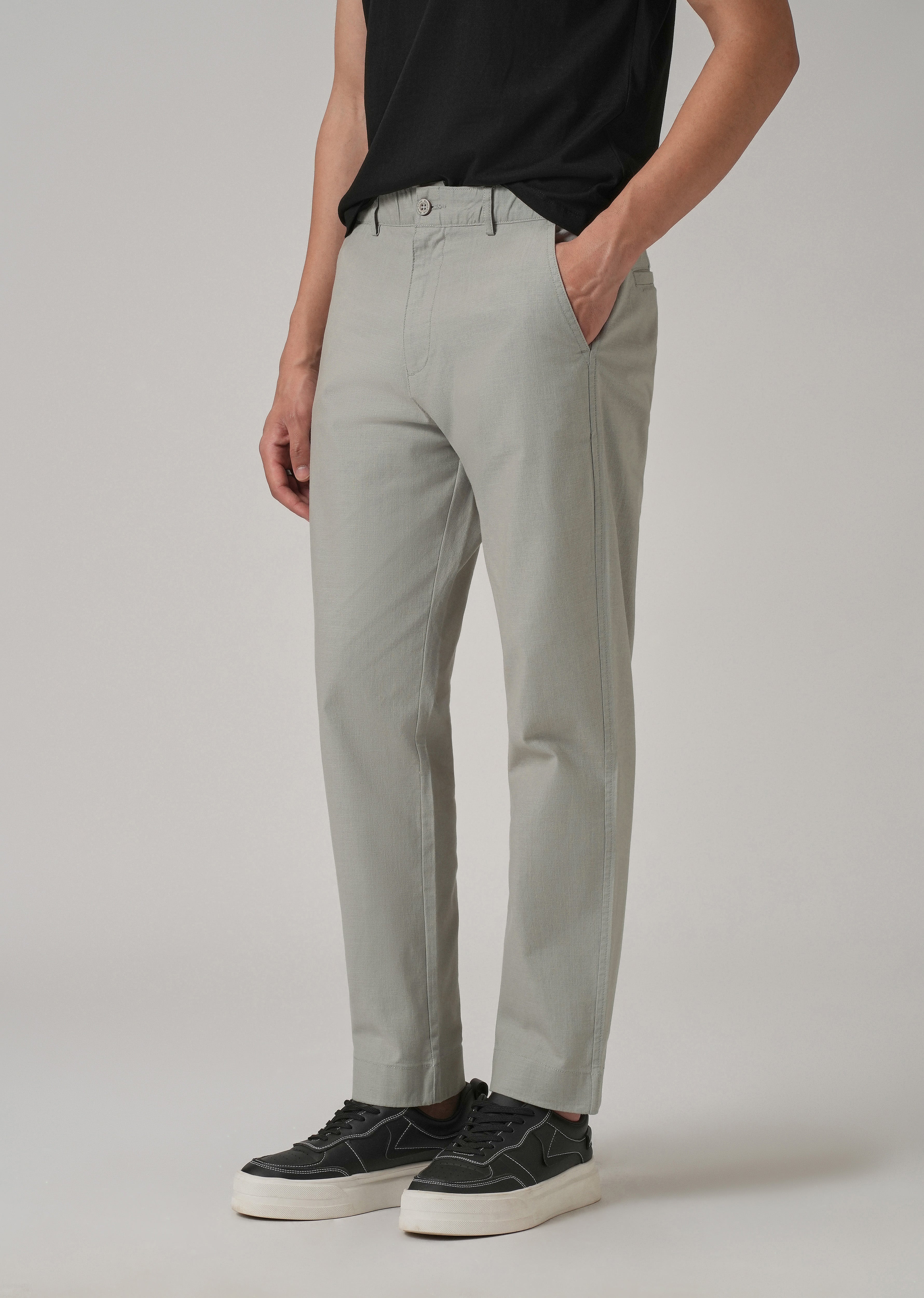 Light Grey Cotton Trouser