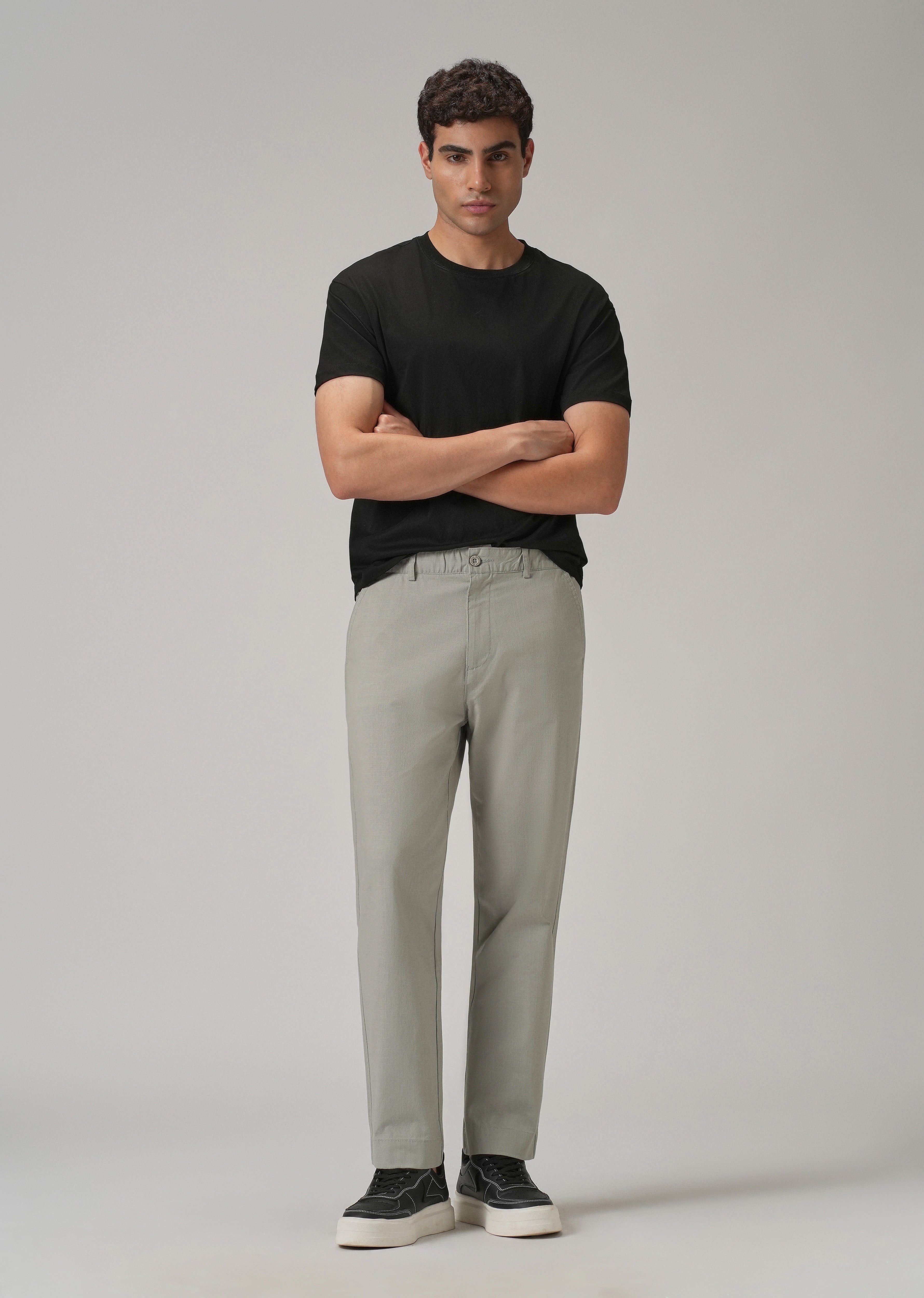 Light Grey Cotton Trouser