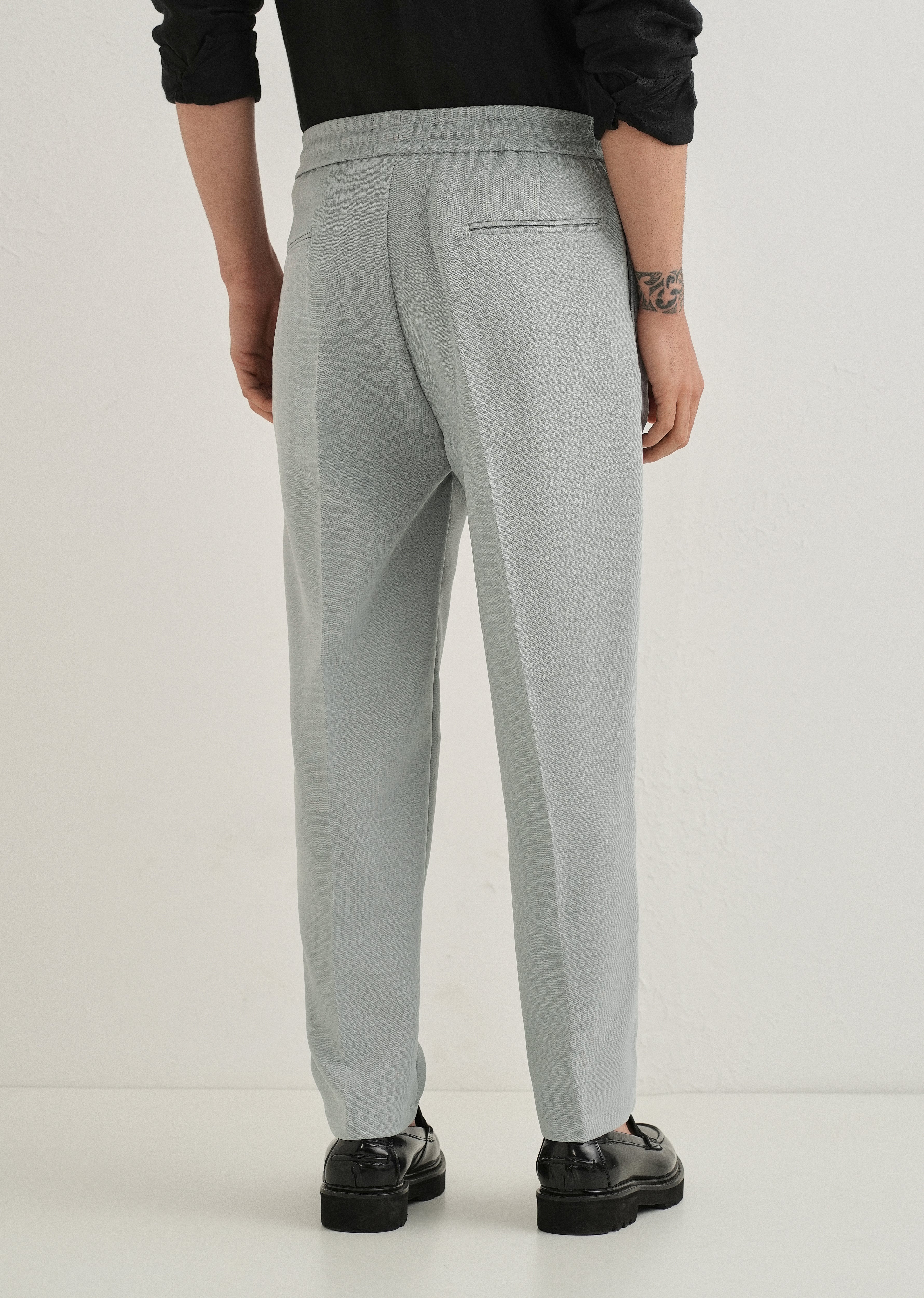 Light Grey Pleated Korean Pant