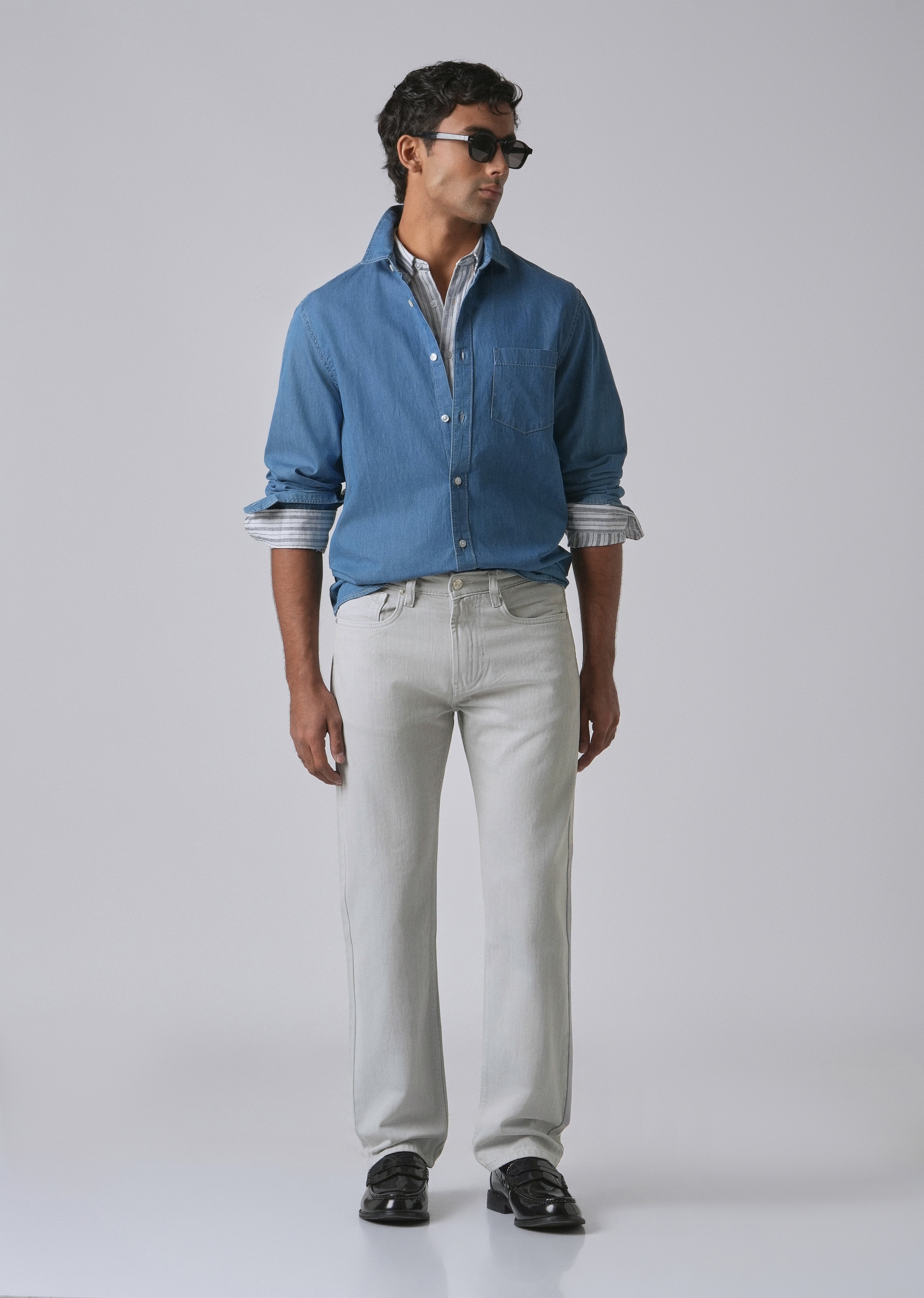 Light Grey Regular Fit Denim