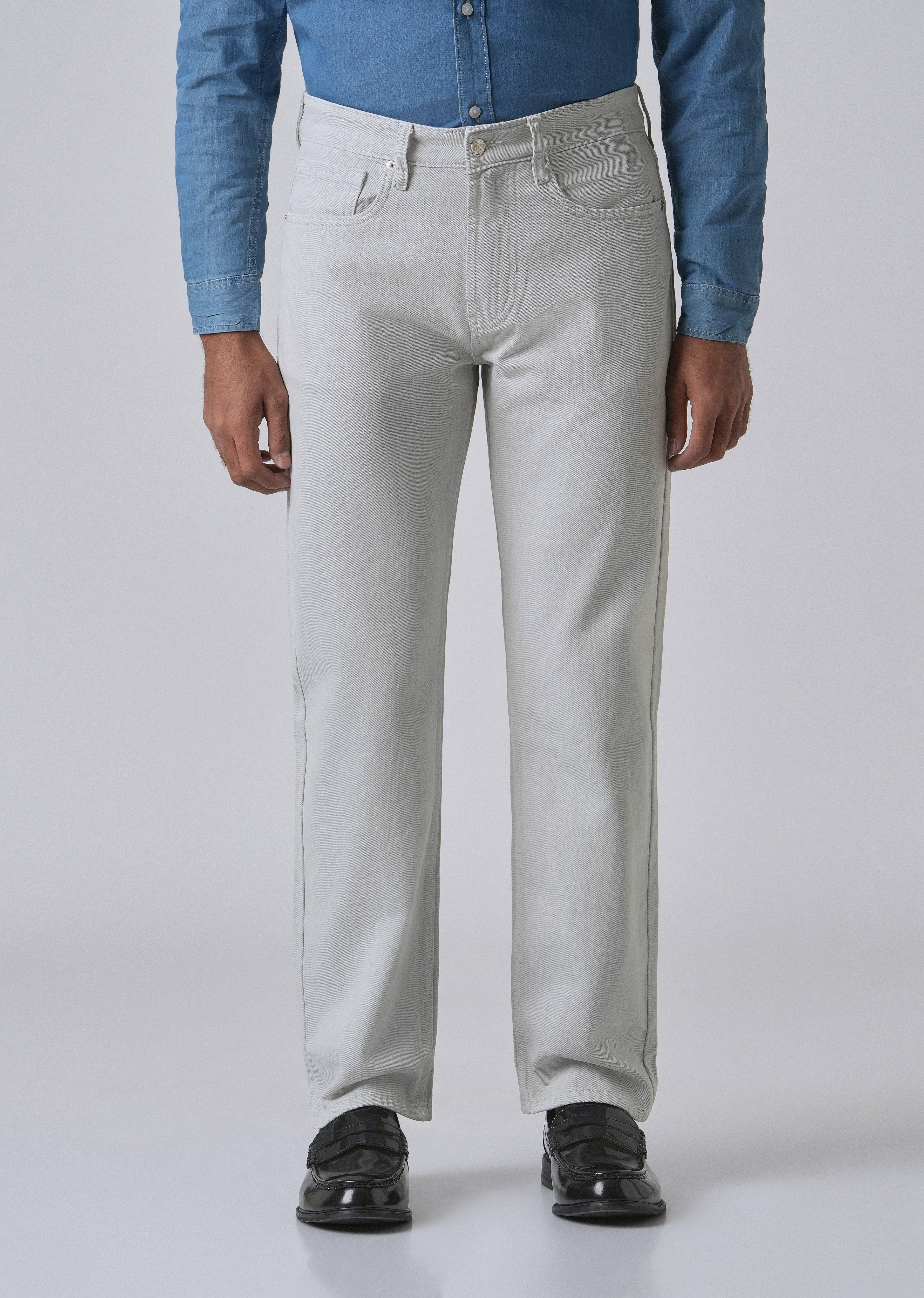 Light Grey Regular Fit Denim