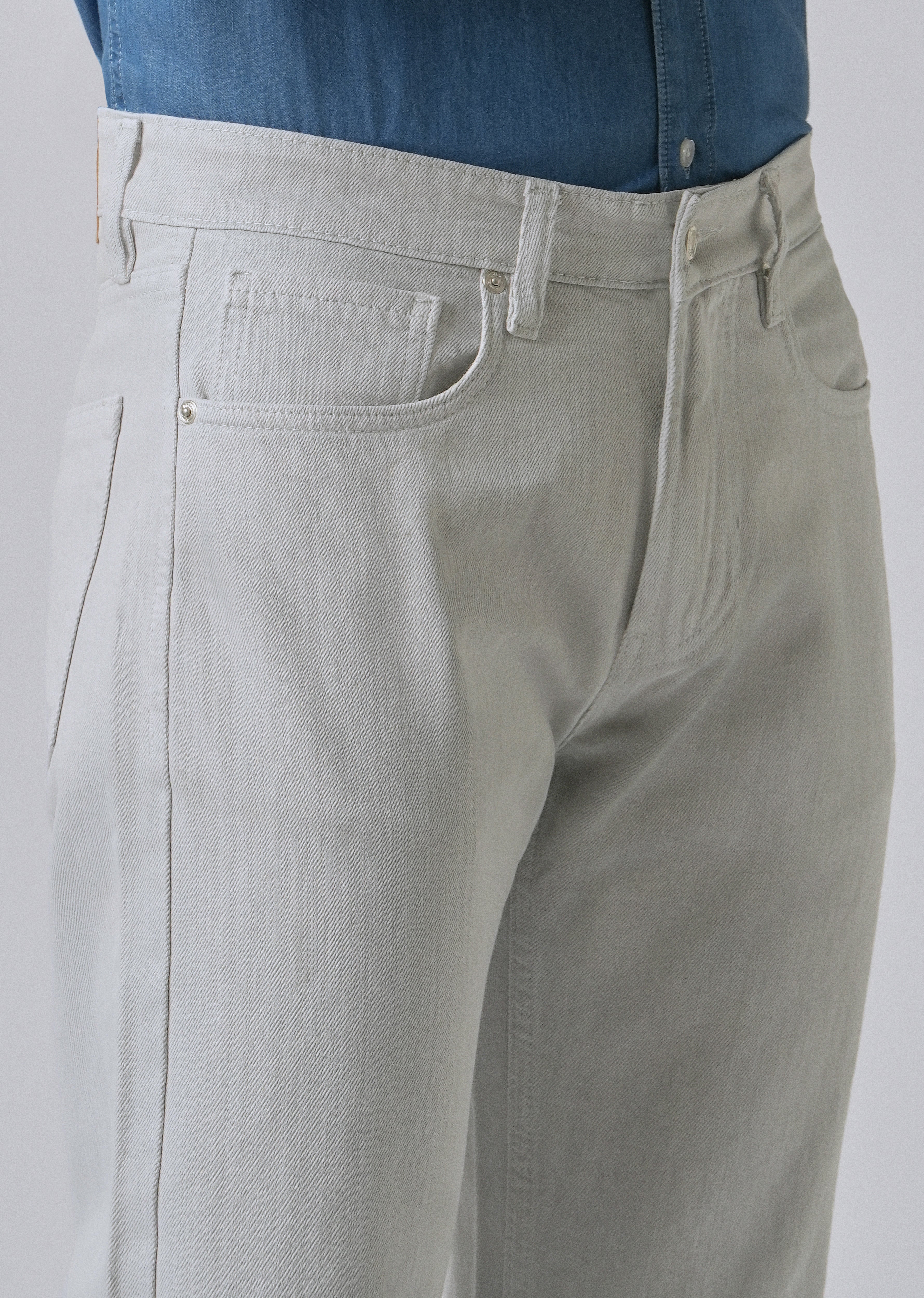 Light Grey Regular Fit Denim