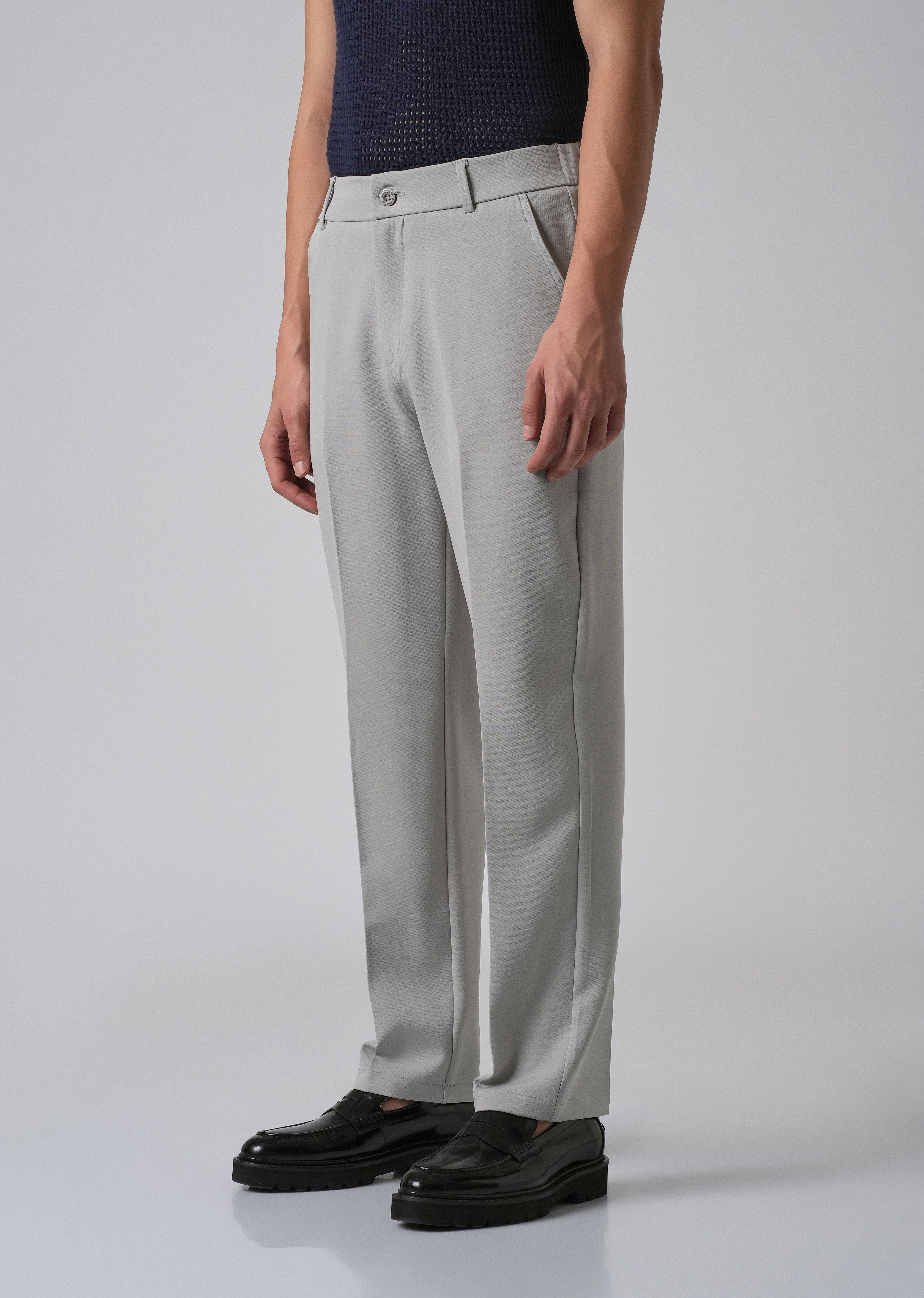 Ash Grey Relaxed Fit Trousers