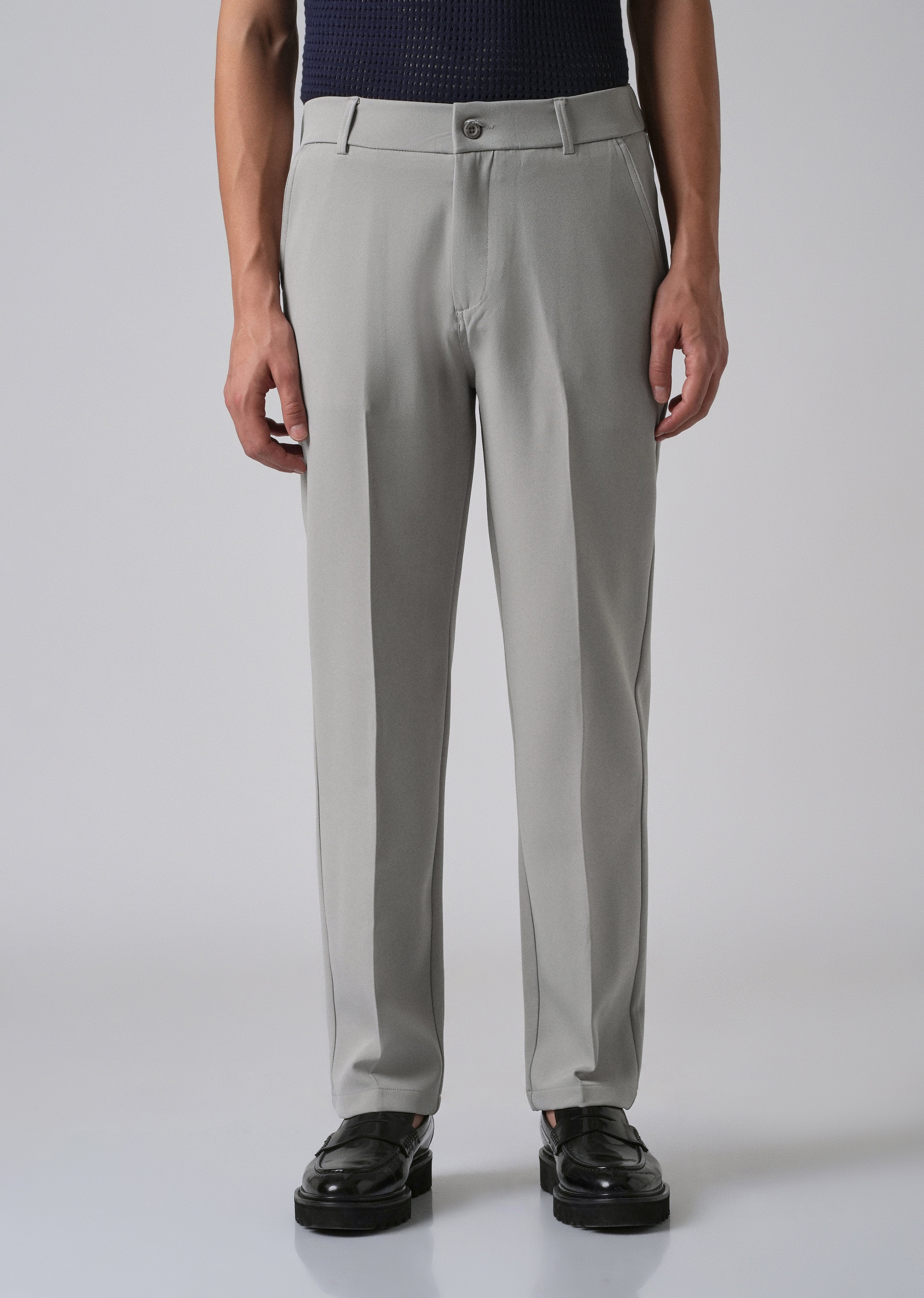 Ash Grey Relaxed Fit Trousers