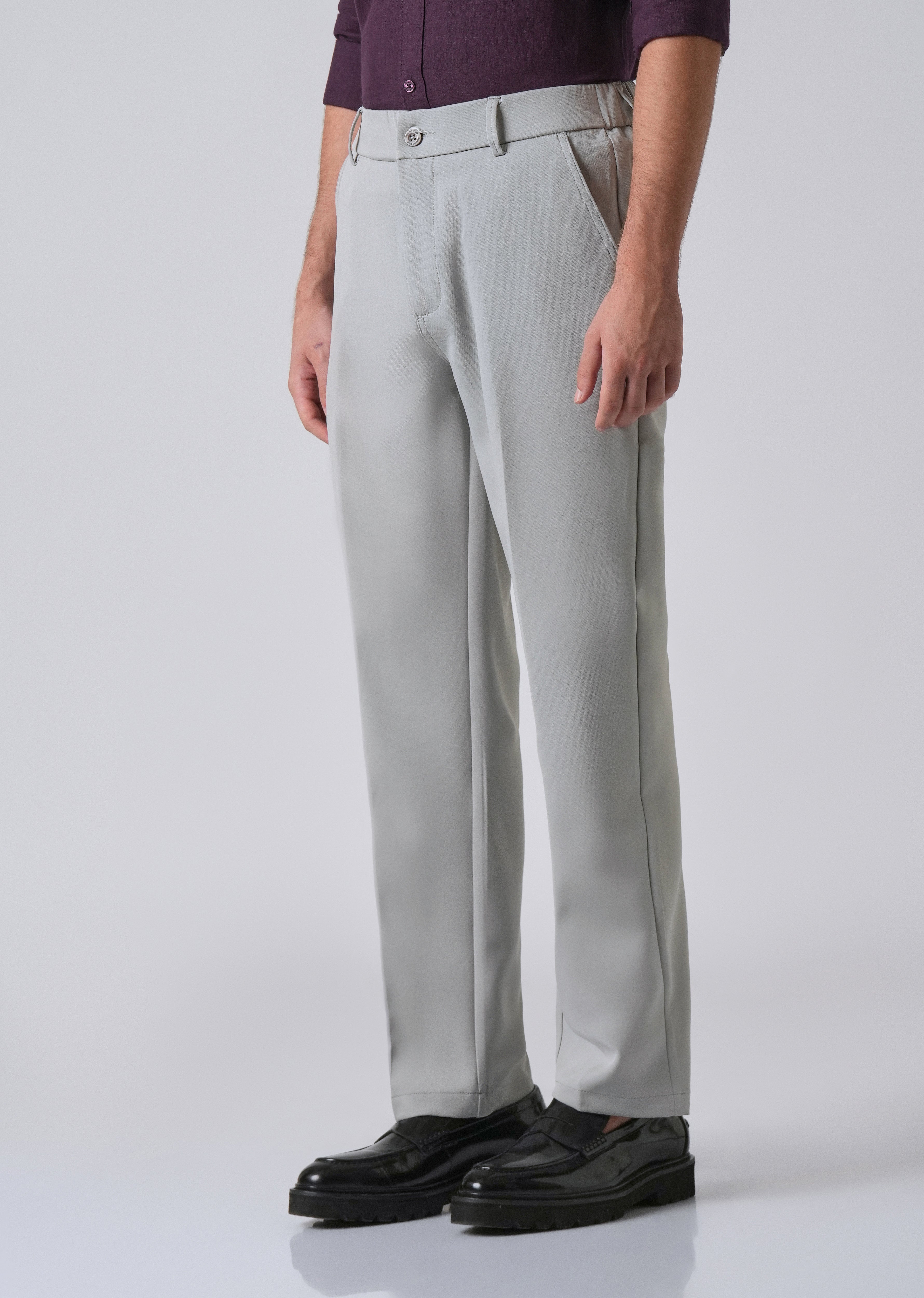 Light Grey Relaxed Fit Trousers