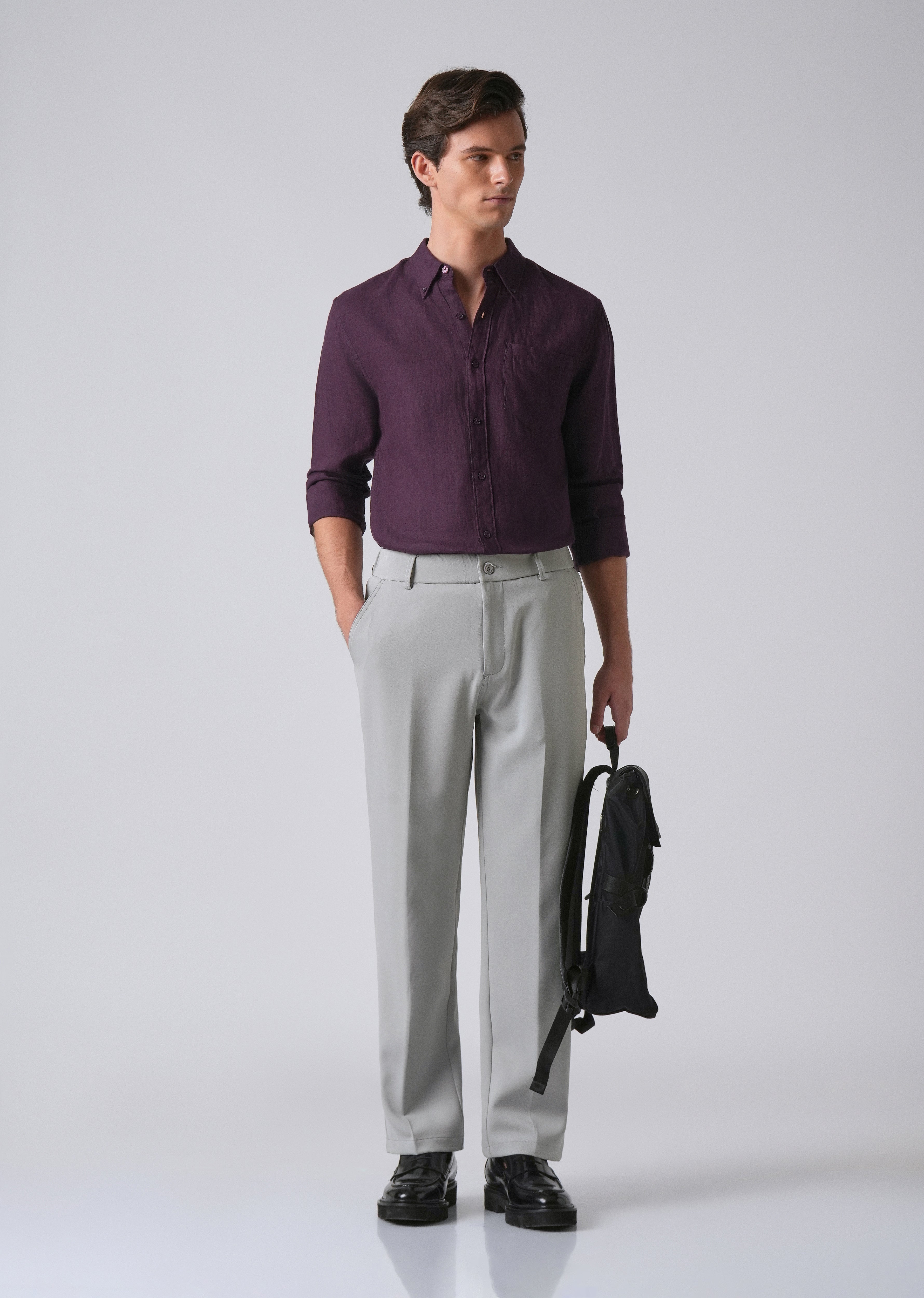 Light Grey Relaxed Fit Trousers