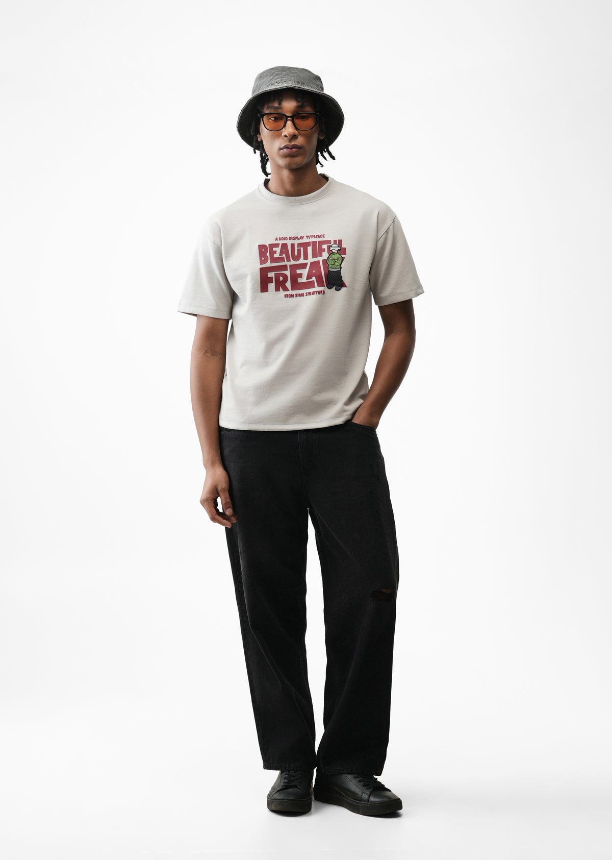 Light Grey Rubber Print T-shirt