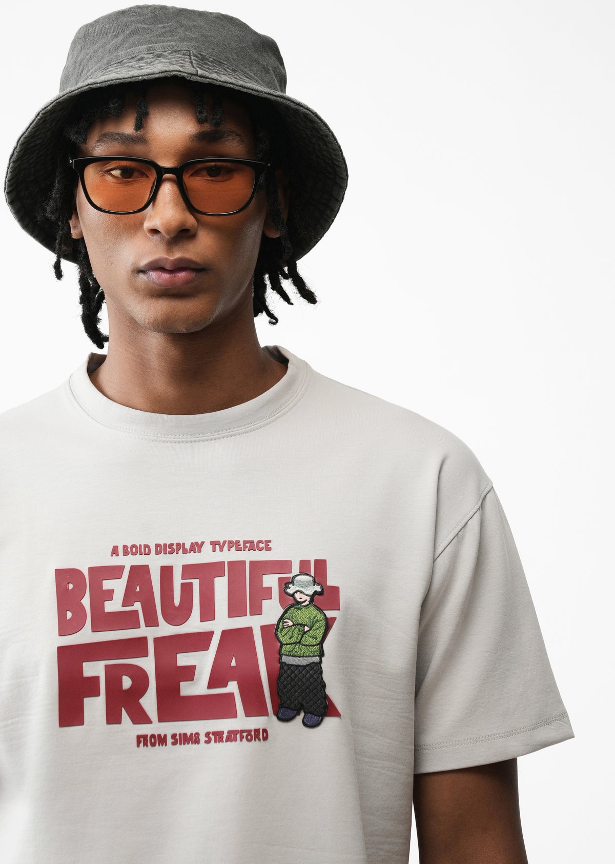 Light Grey Rubber Print T-shirt