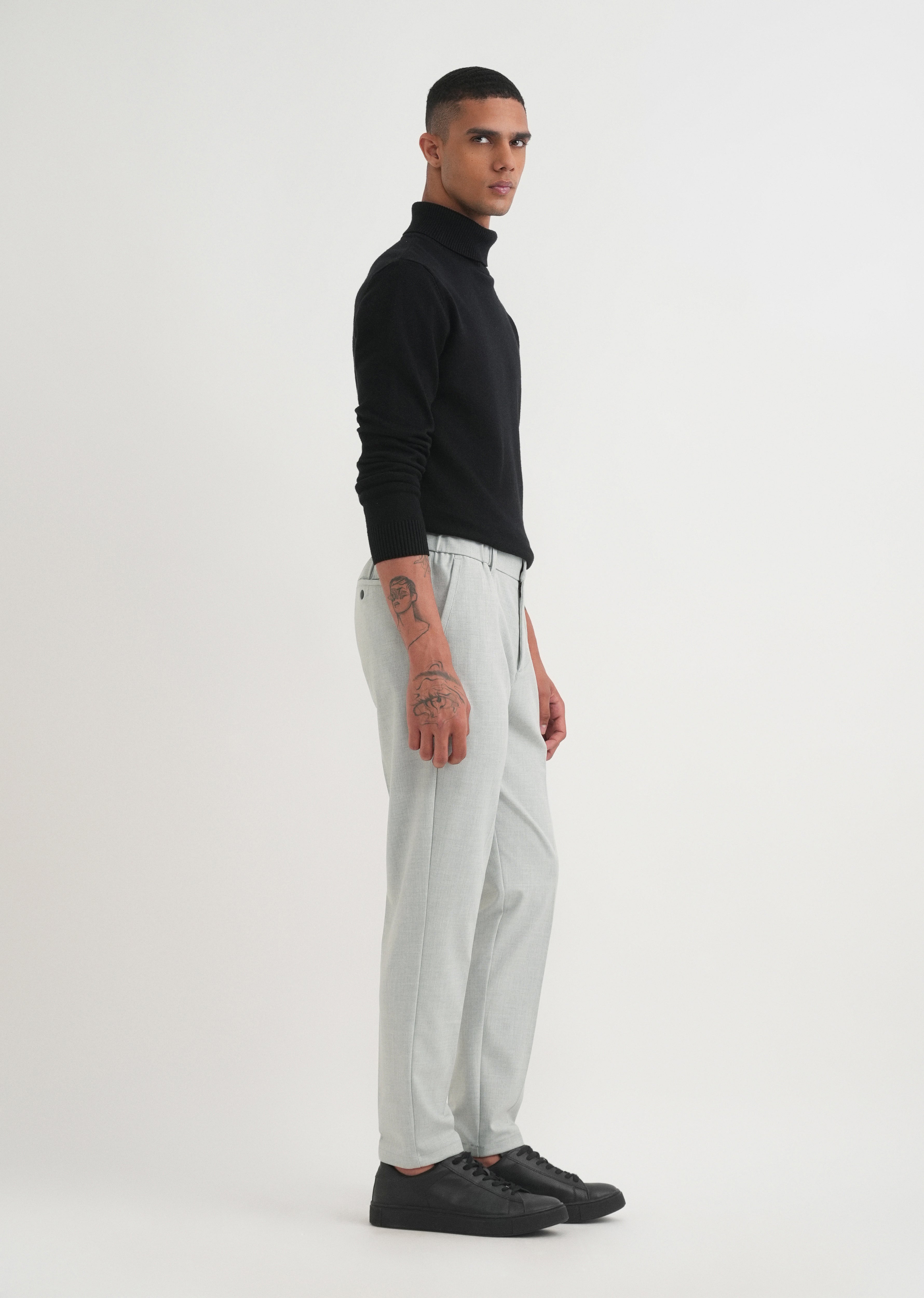 Light Grey Semi-Elasticated Trouser