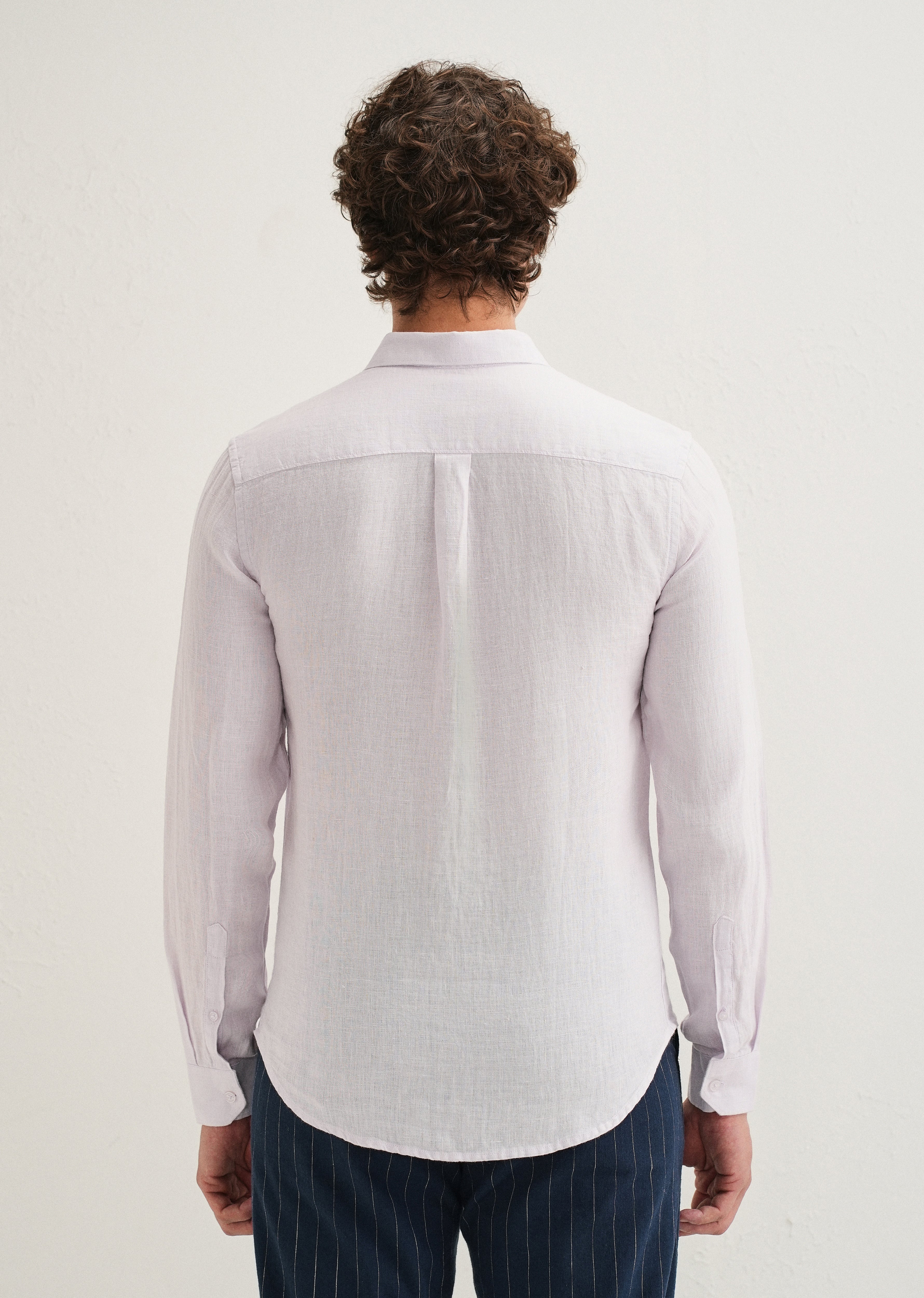 Light Lavender Pure Linen Shirt