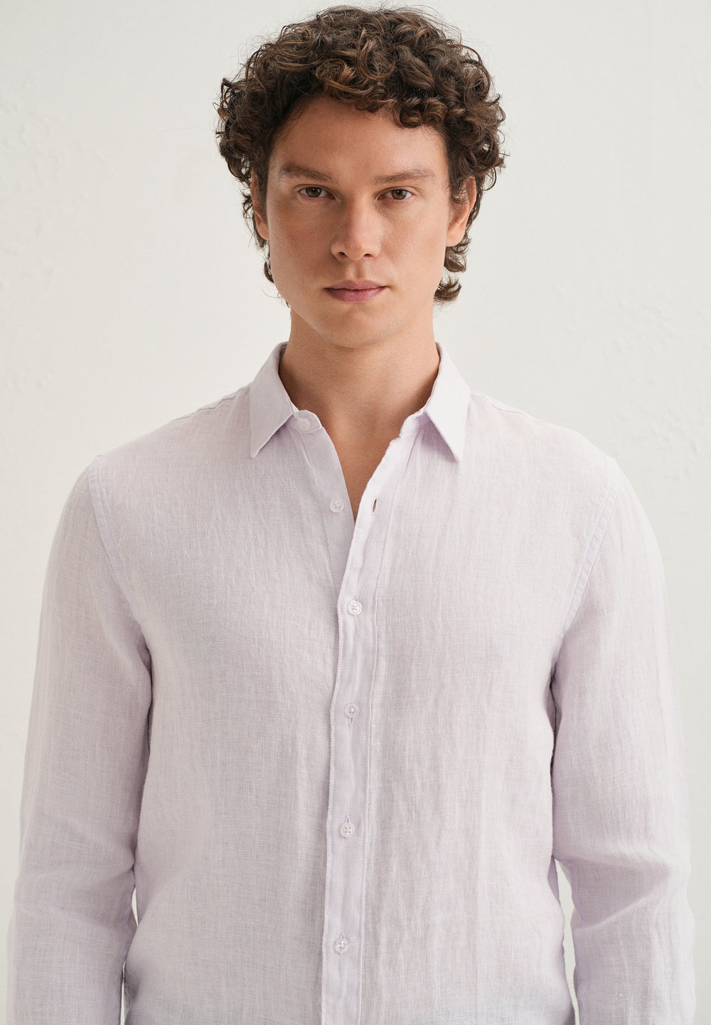 Light Lavender Pure Linen Shirt