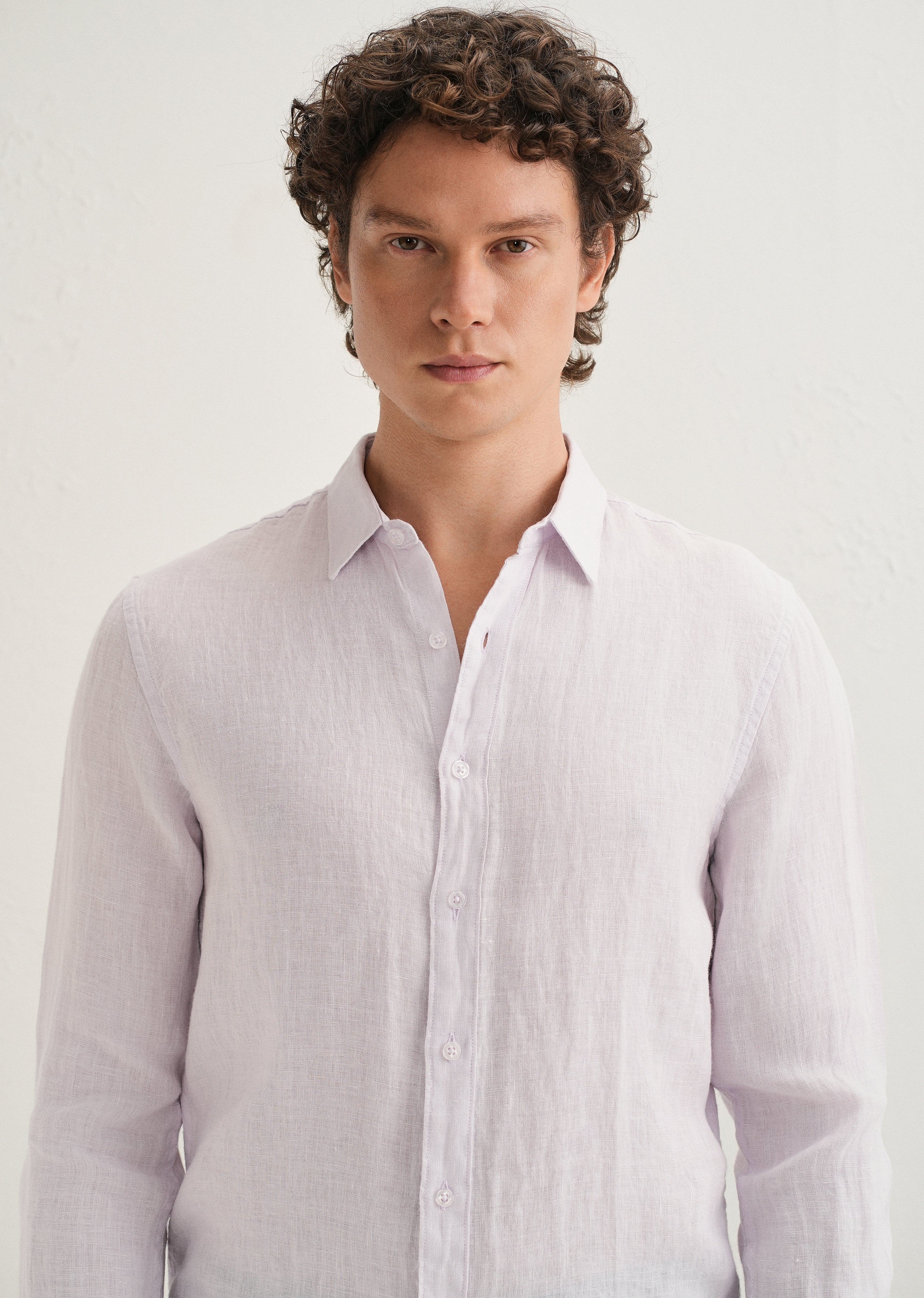 Light Lavender Pure Linen Shirt