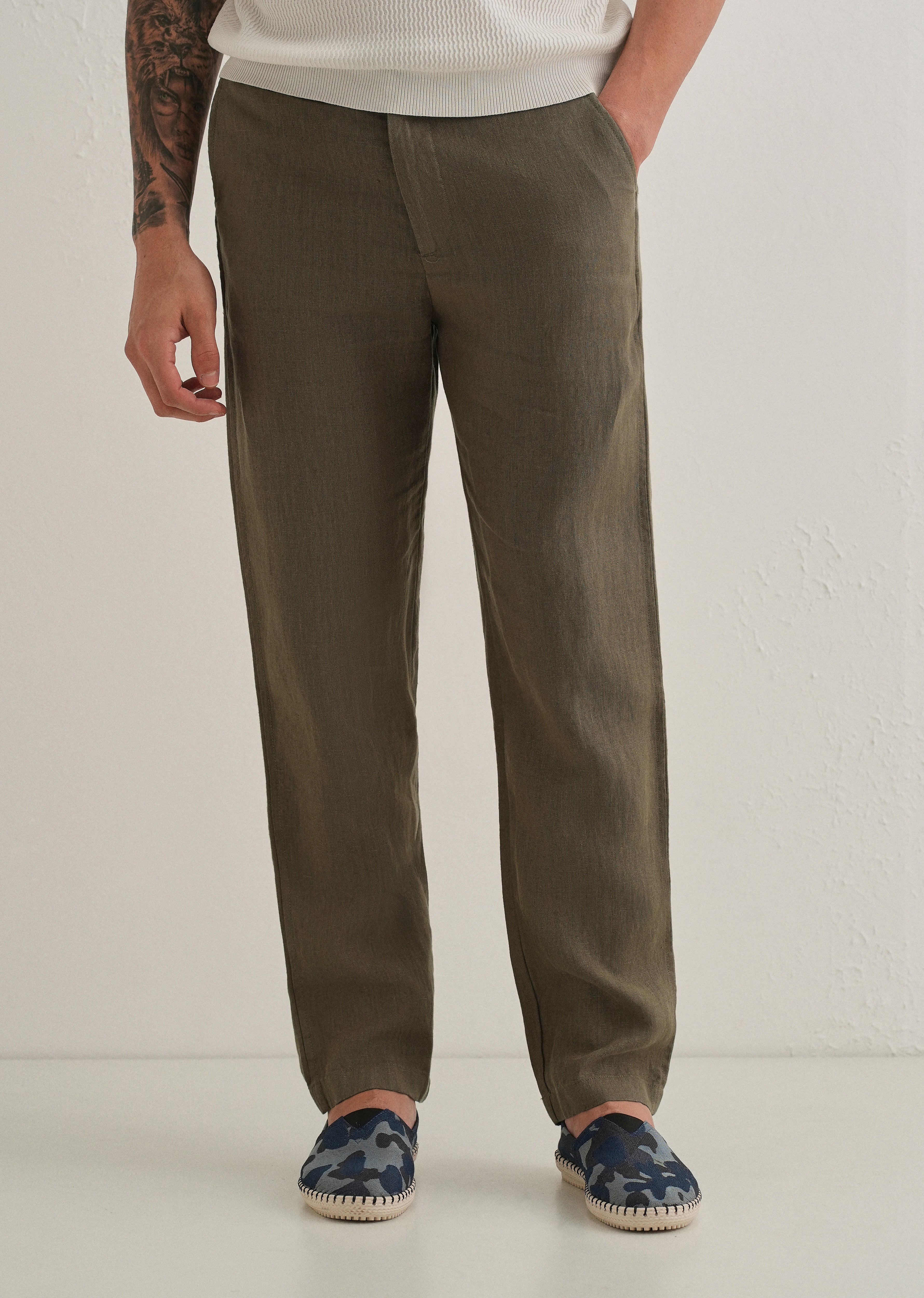 Light Olive Linen Pant