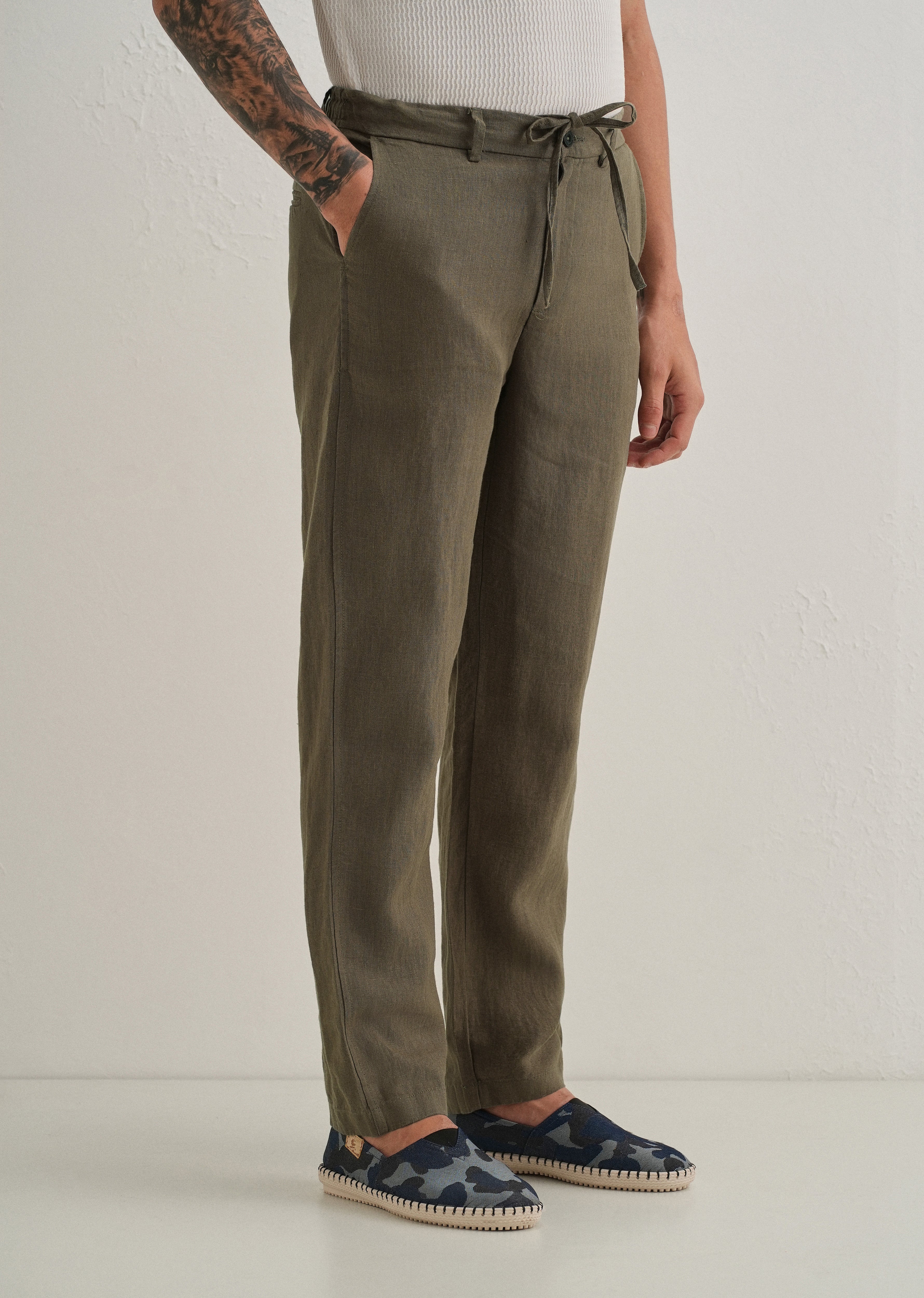 Light Olive Linen Pant