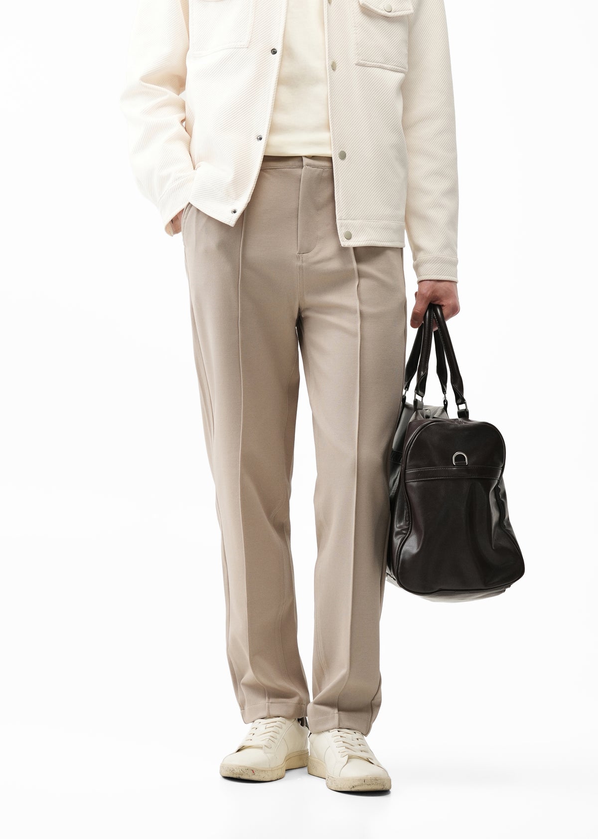 Taupe Relaxed Fit Drawstring Trouser