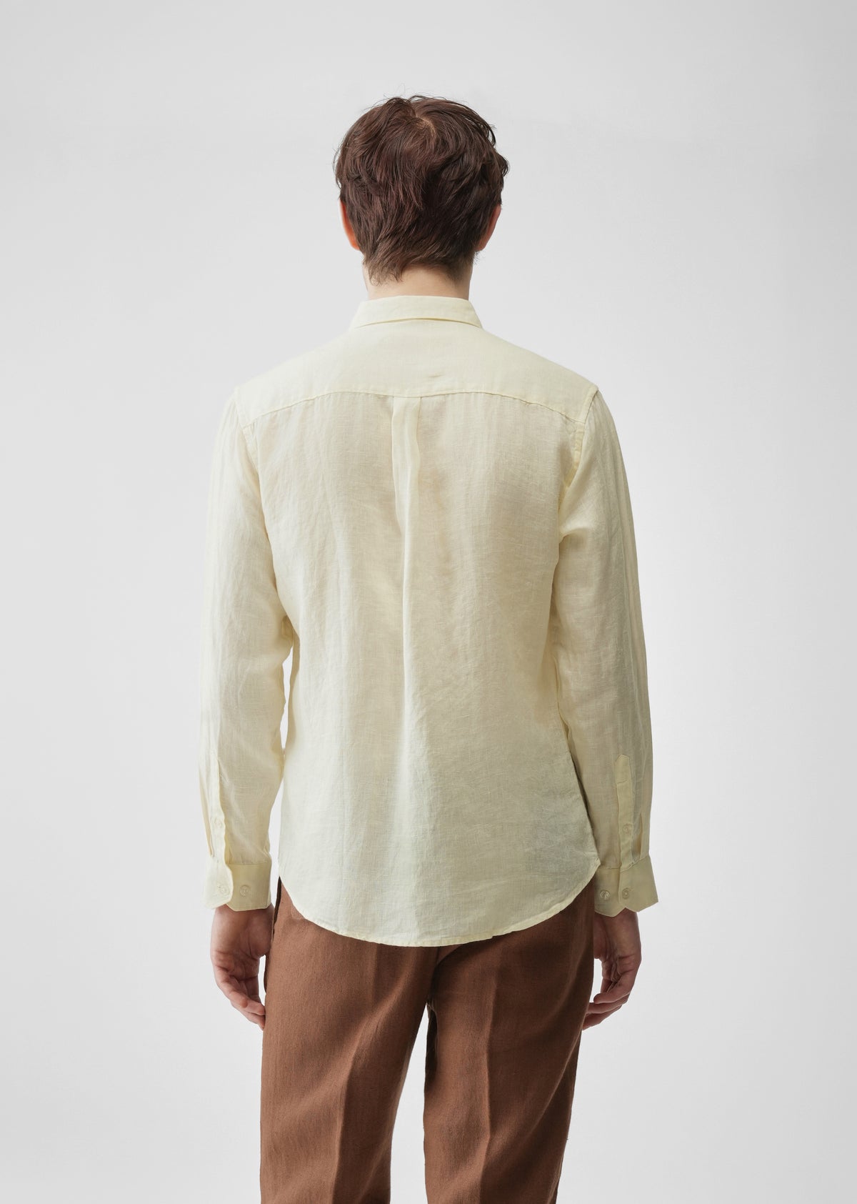 Light Yellow 100% Pure Linen Shirt