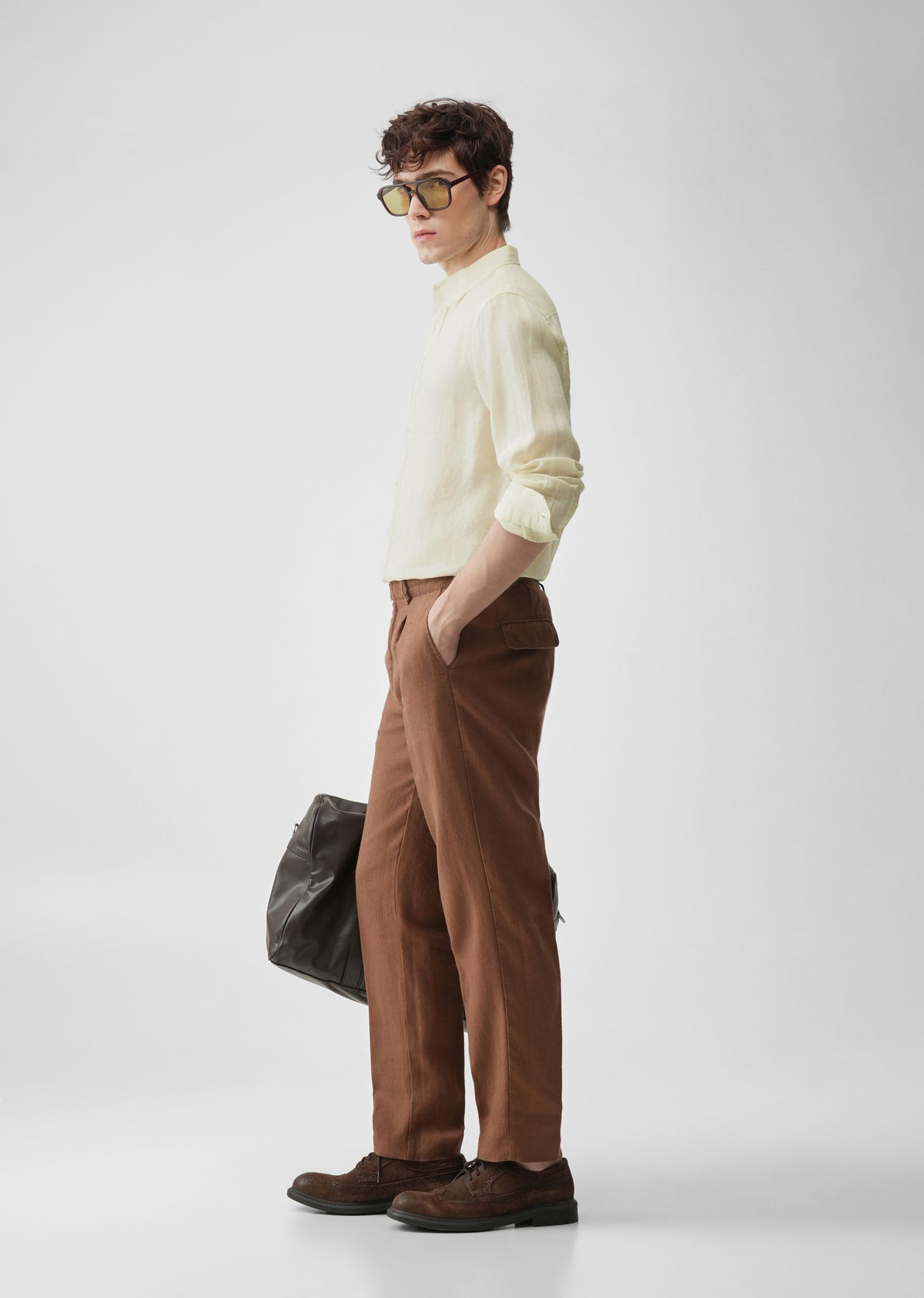 Light Yellow 100% Pure Linen Shirt