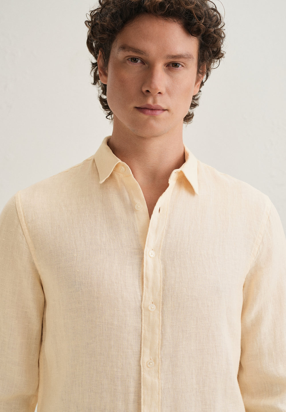 Light Yellow Pure Linen Shirt