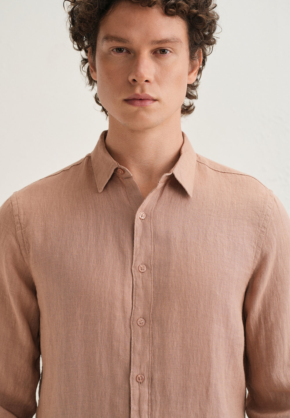 Light Brown Pure Linen Shirt