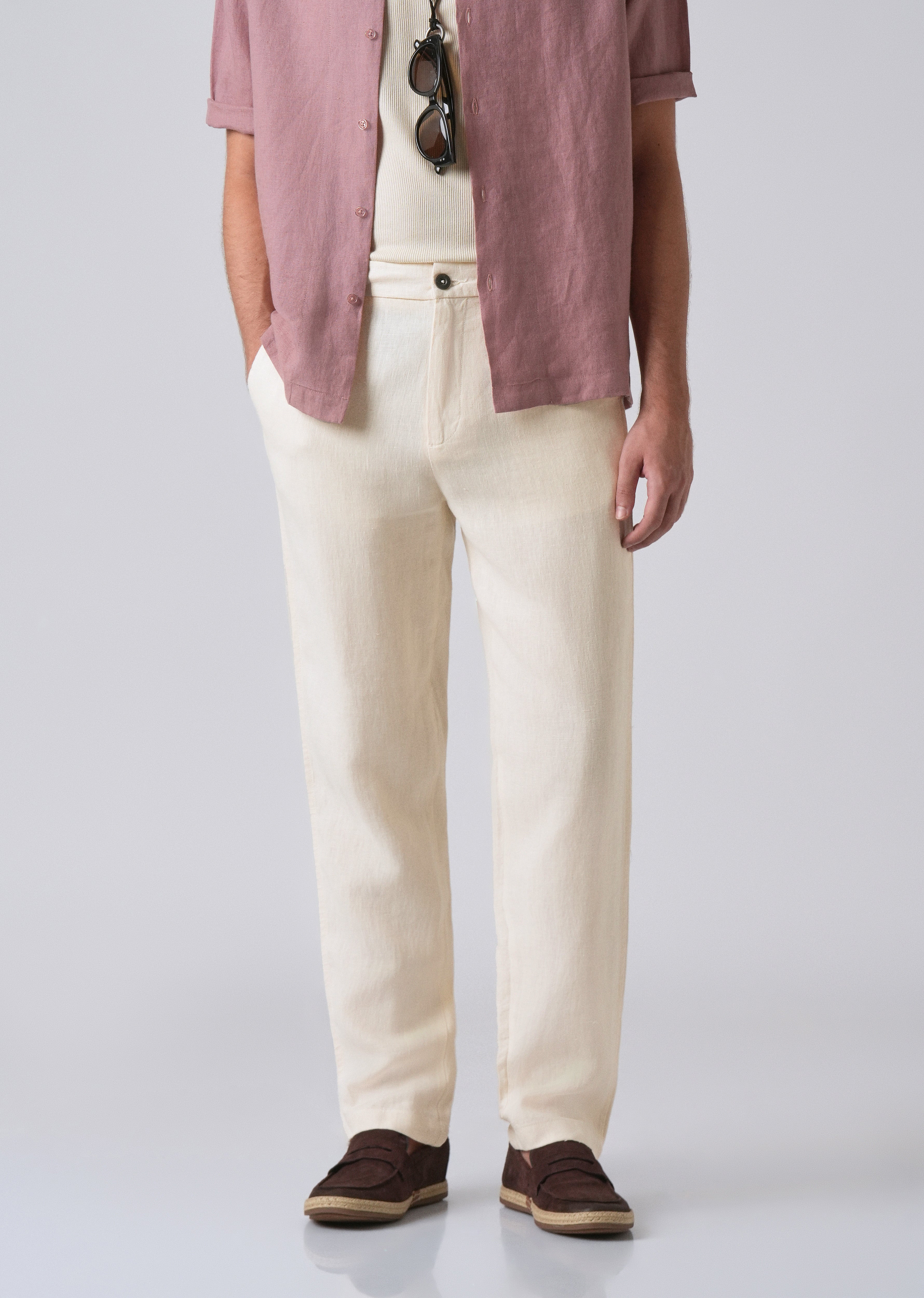Light Cream Linen Pant