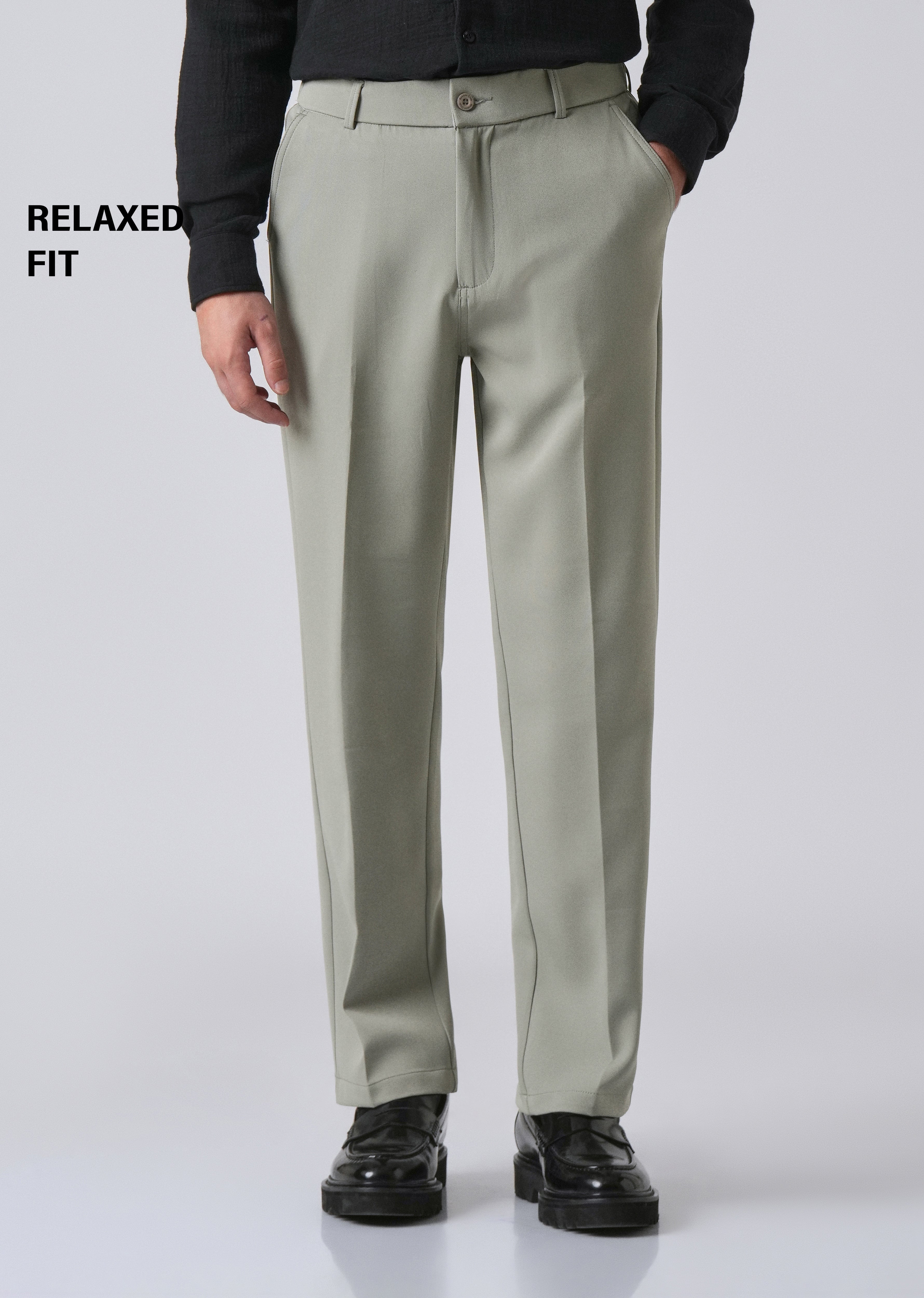 Light Green Relaxed Fit Trousers
