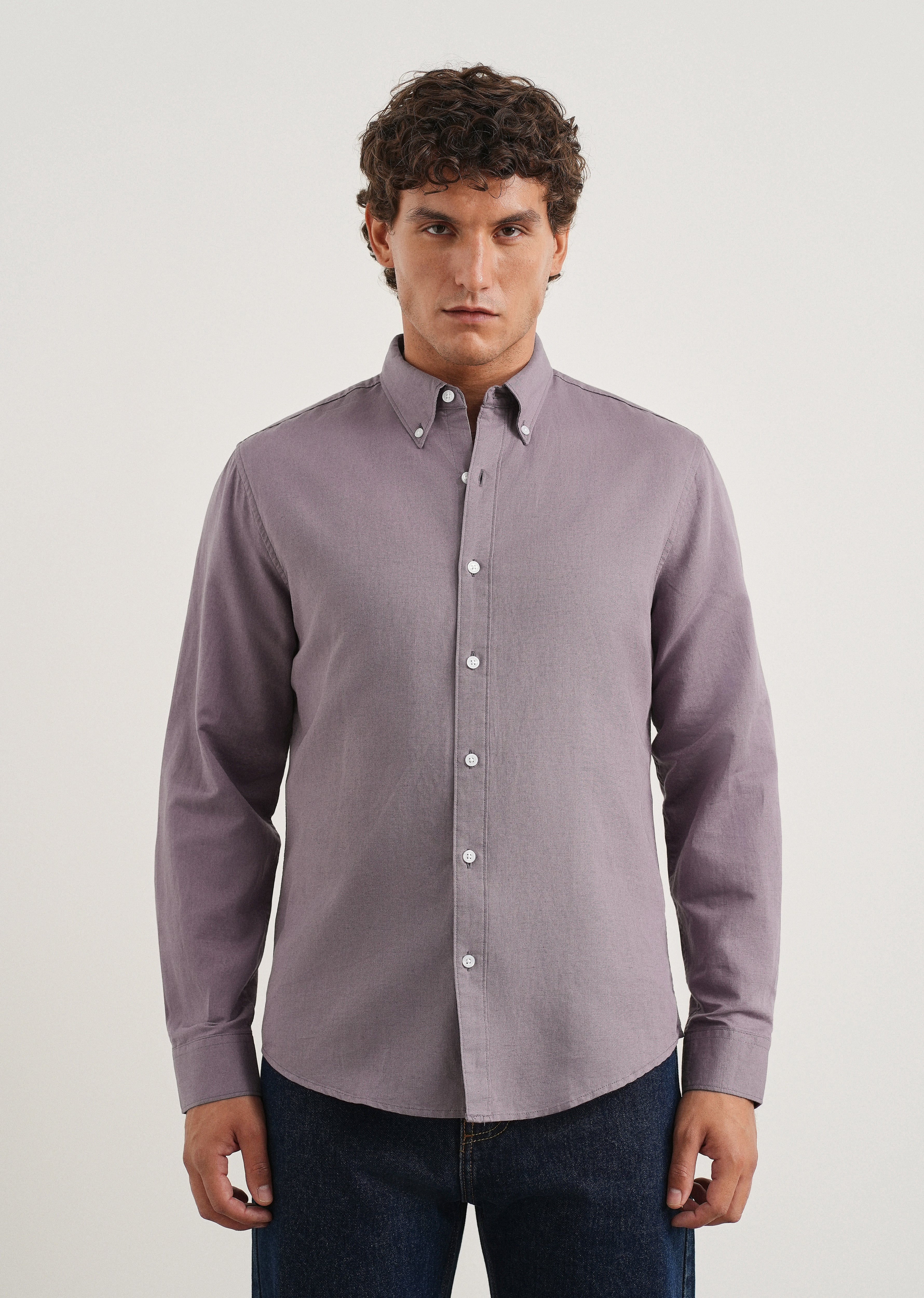 Lilac Cotton Linen Shirt