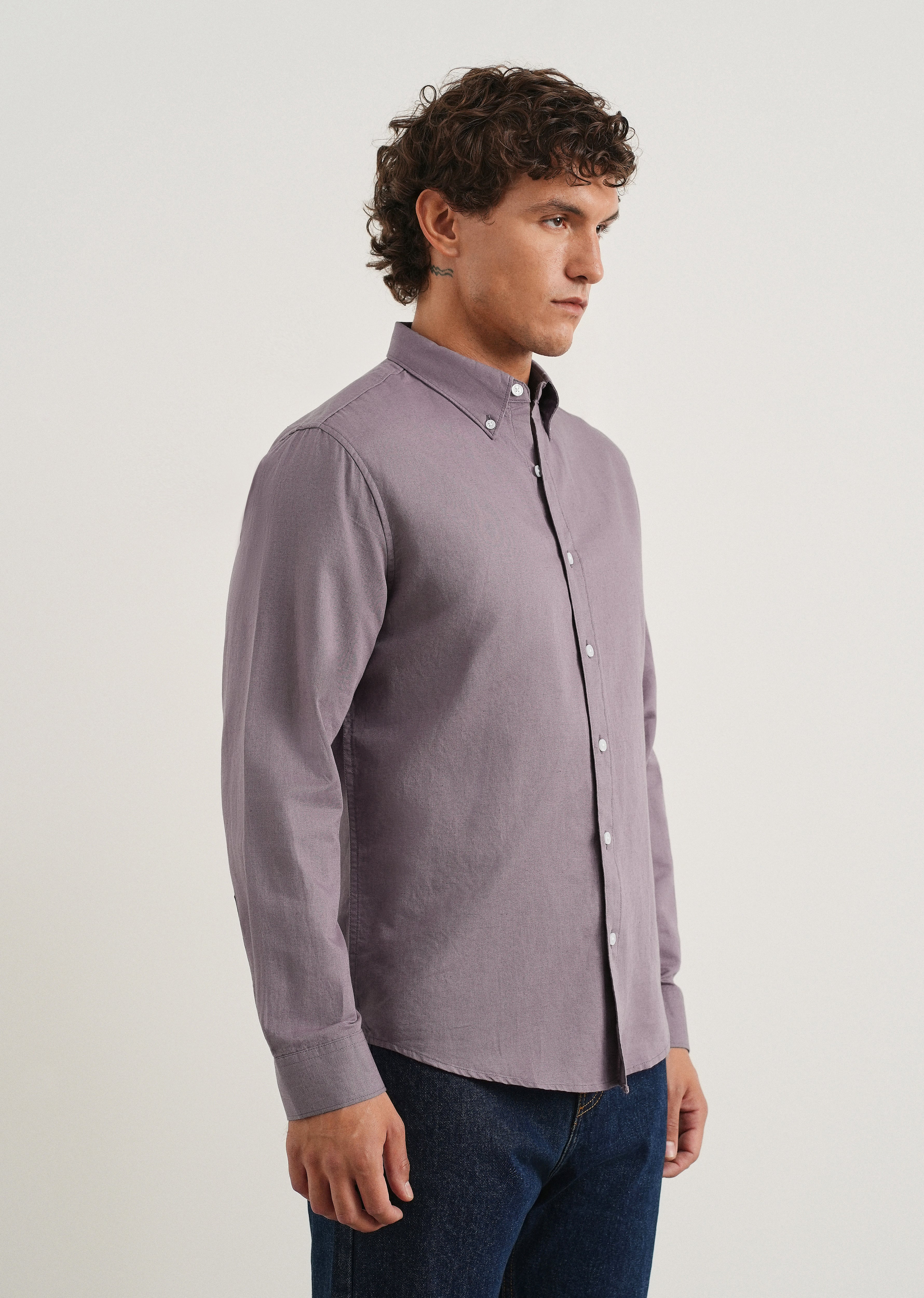 Lilac Cotton Linen Shirt