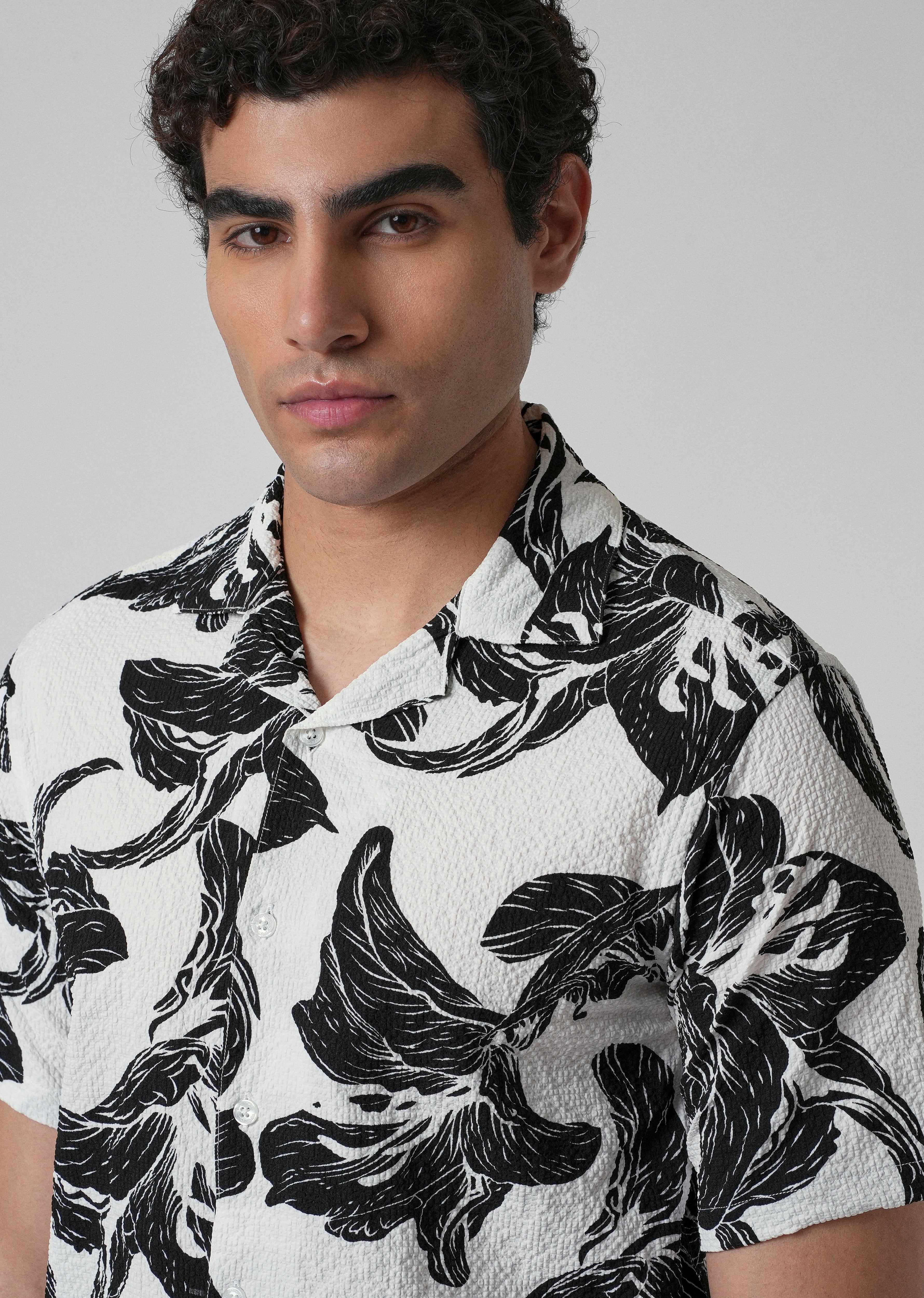 Lily Print Popcorn Shirt