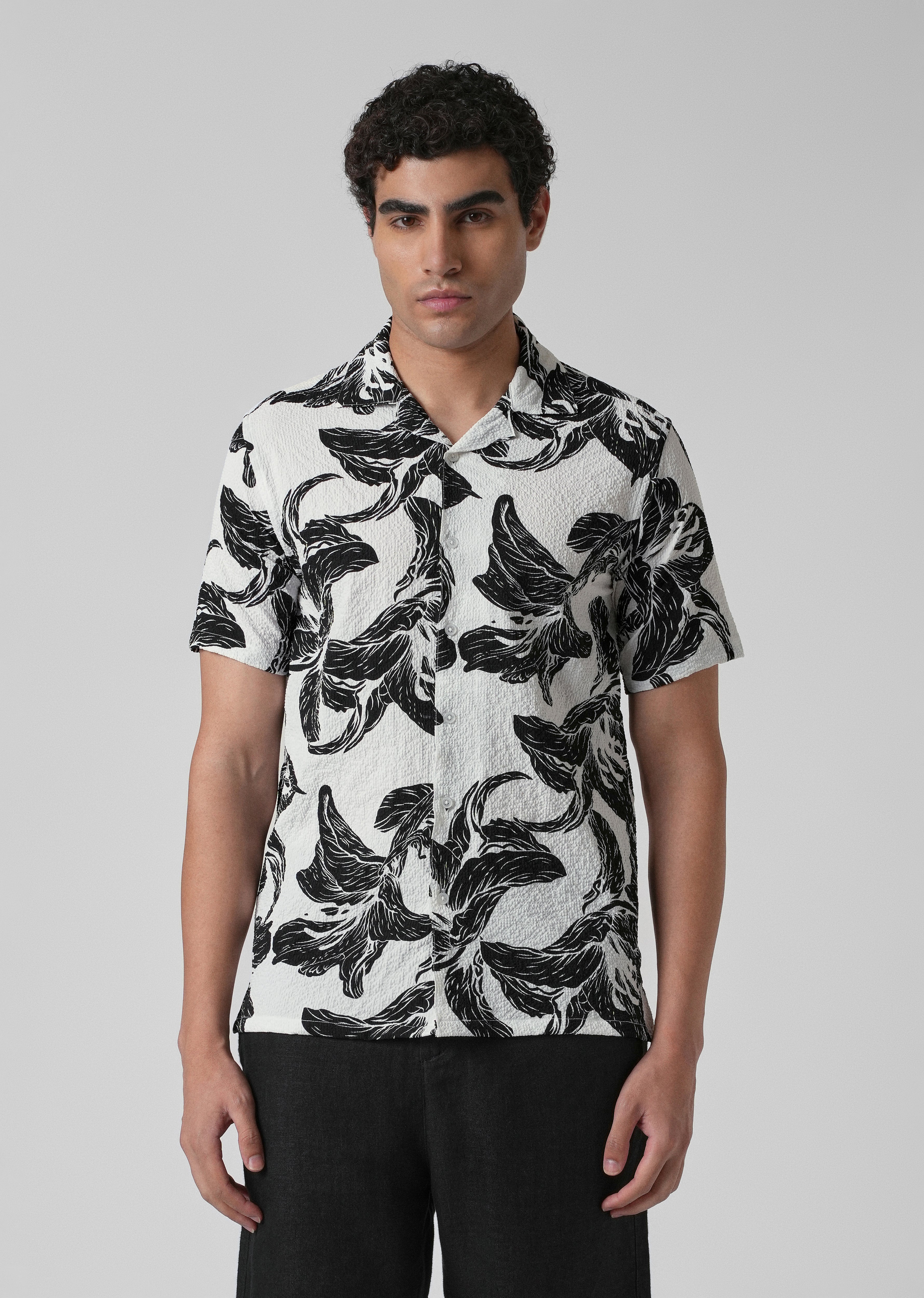 Lily Print Popcorn Shirt