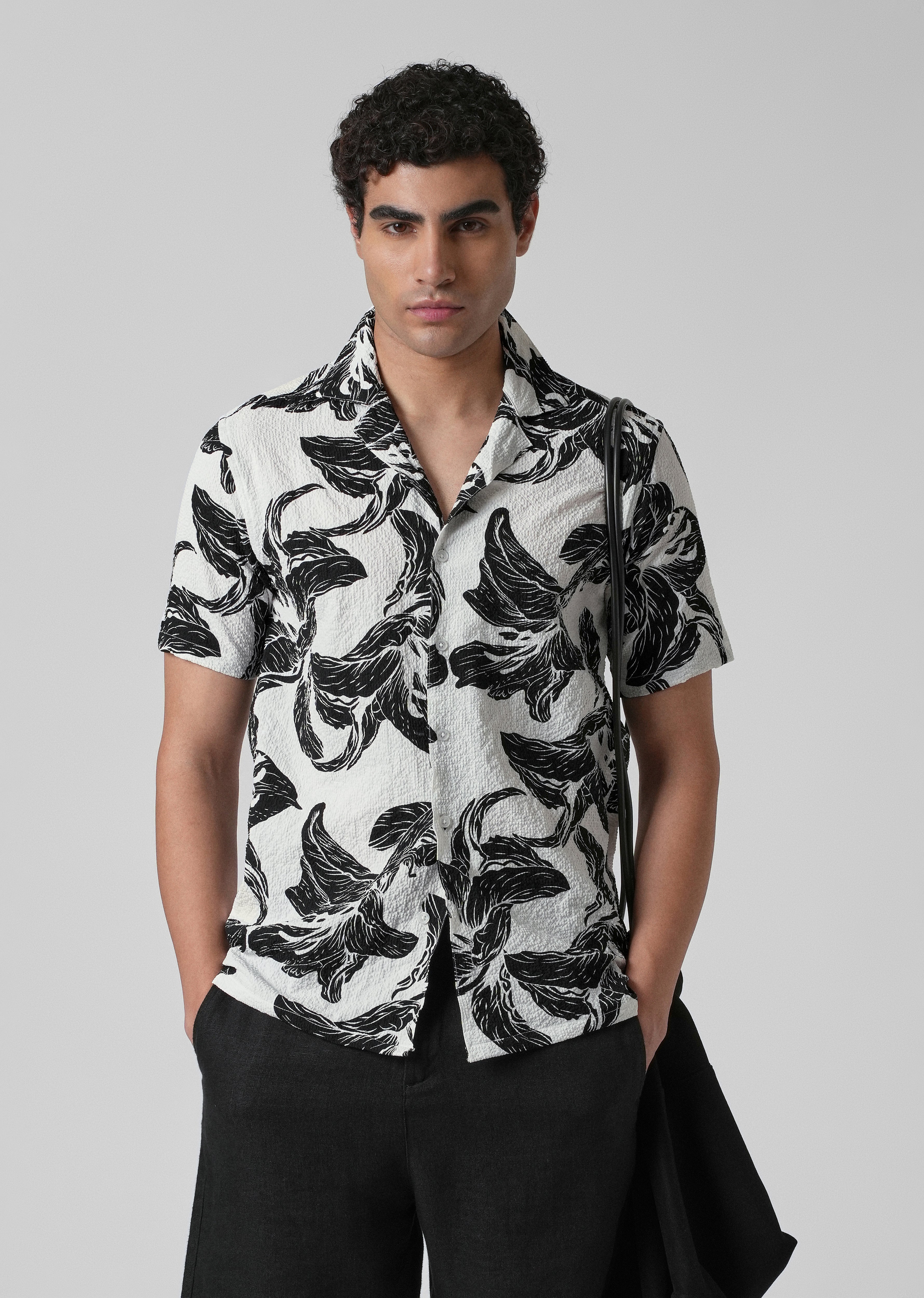 Lily Print Popcorn Shirt