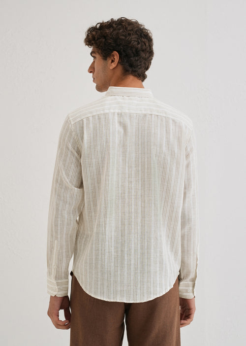 Loral Oak Stripe Blended Linen shirt