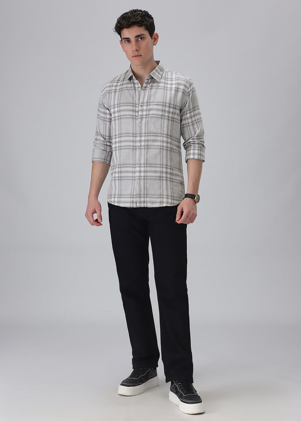 Melange Moon Grey Check Shirt