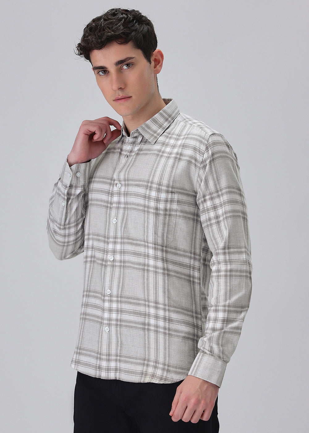 Melange Moon Grey Check Shirt