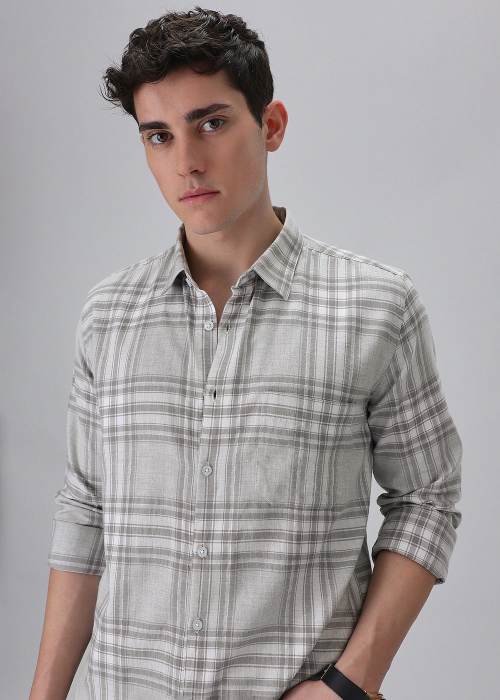 Melange Moon Grey Check Shirt