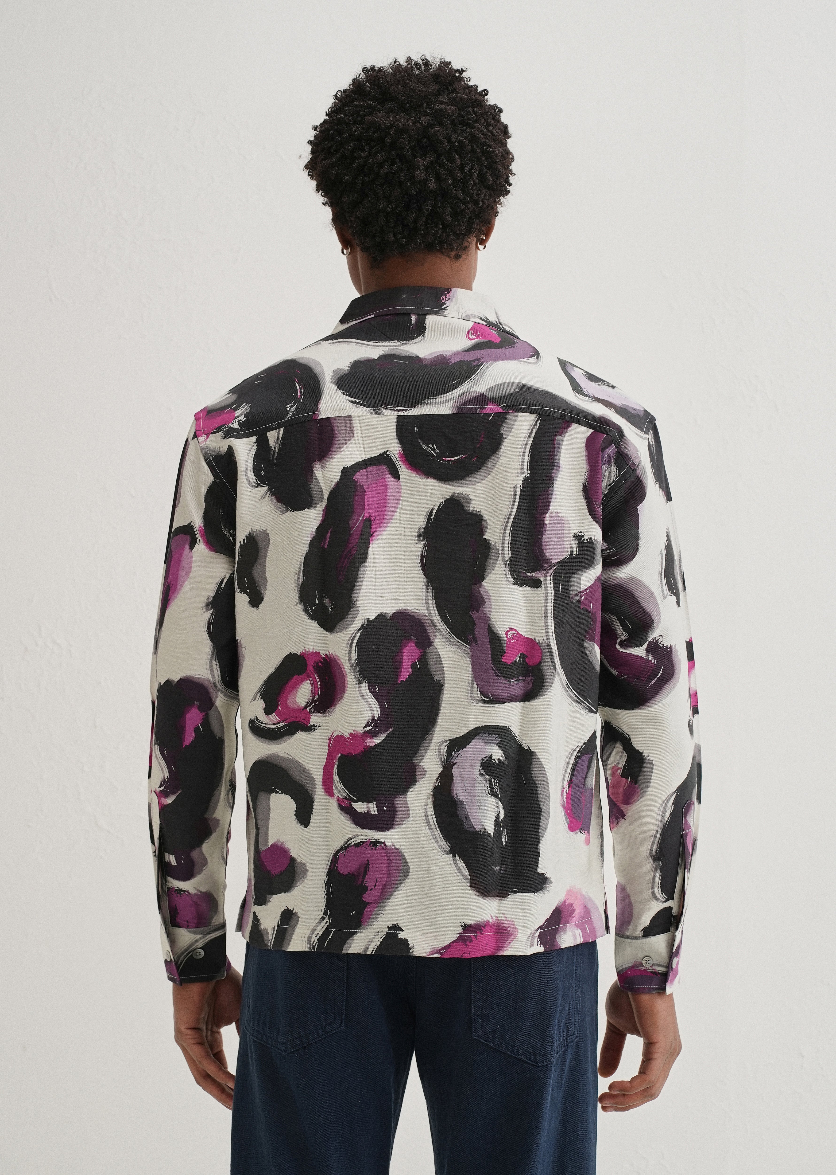 Magenta Noir Art Printed Shirt