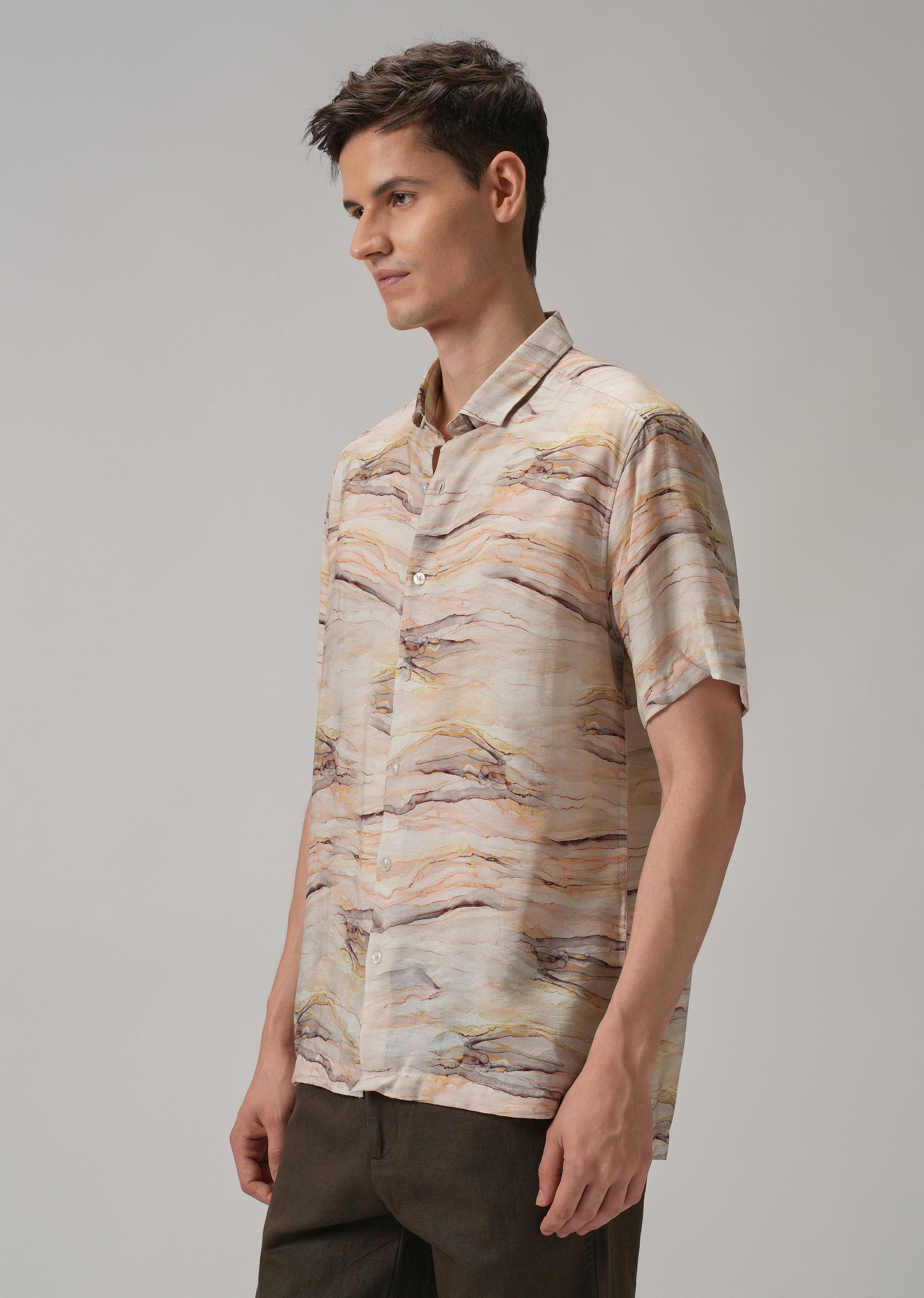 Marble Wash Printed Shirt
