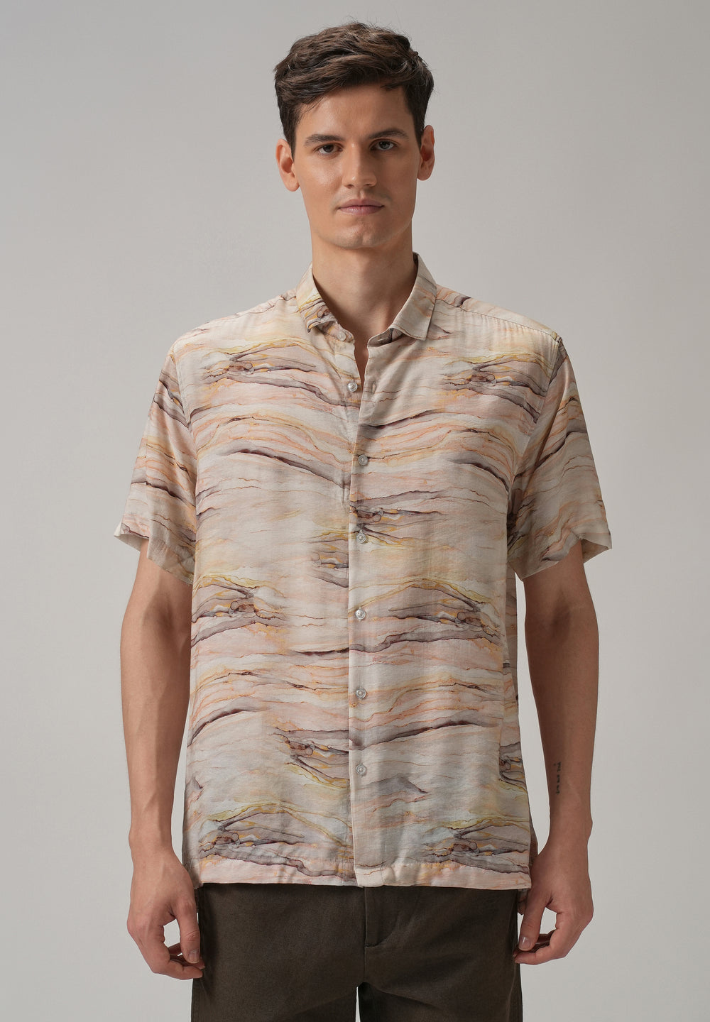 Marble Wash Printed Shirt