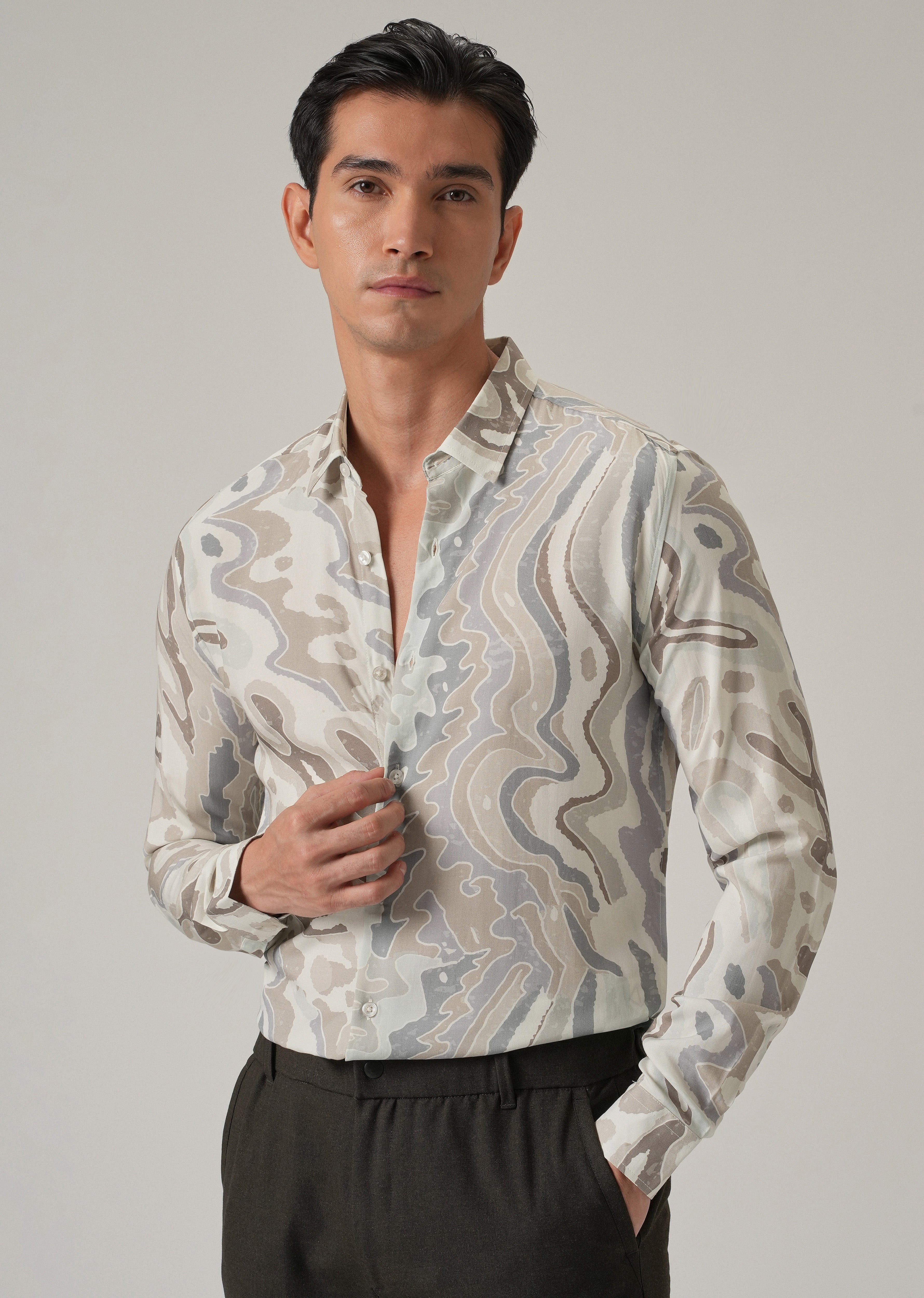Marbled Print Shirt