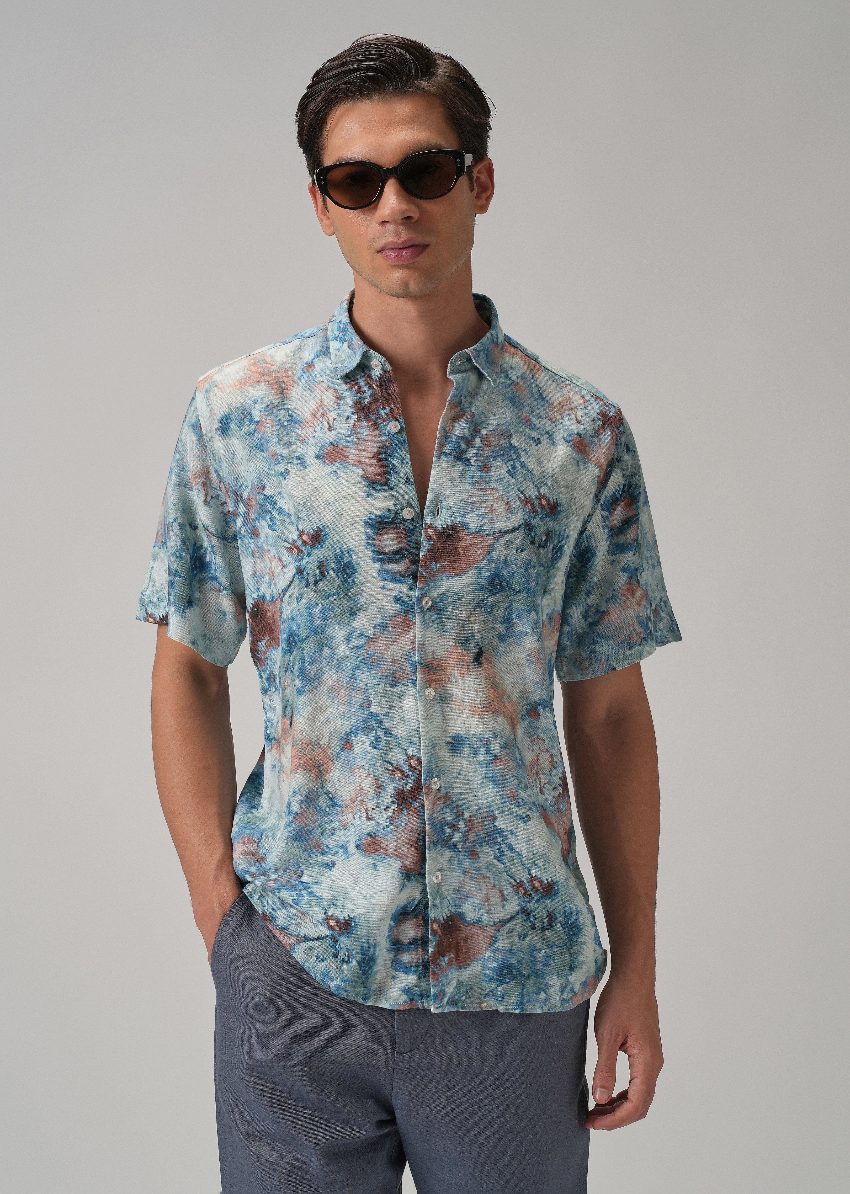 Marbleized Half Sleeve shirt