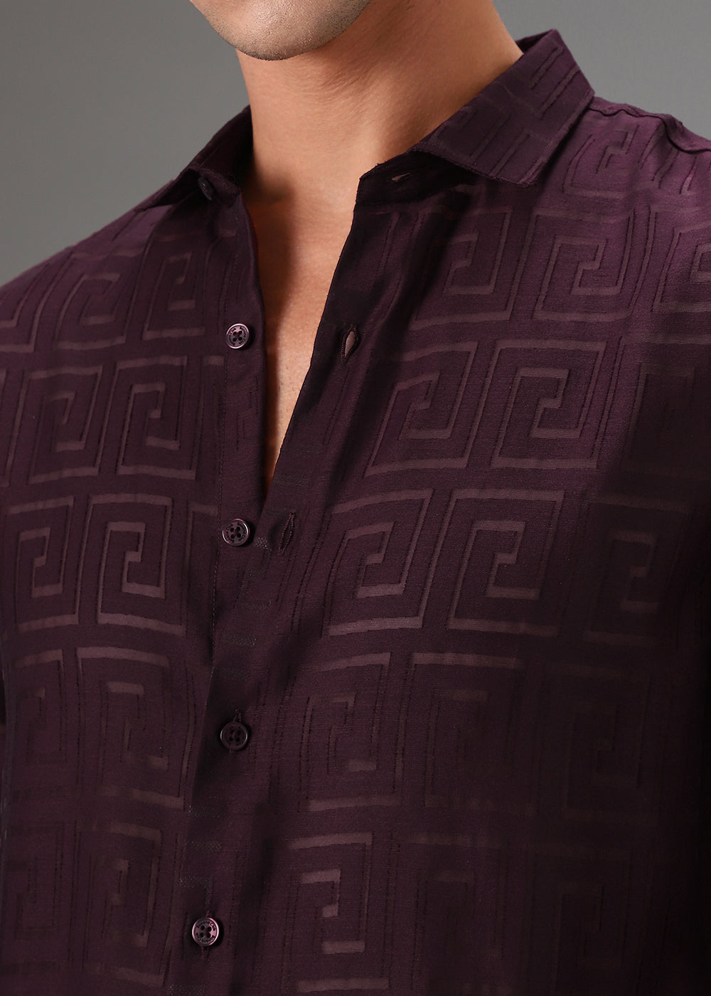 Maroon Laser Cut Shirt