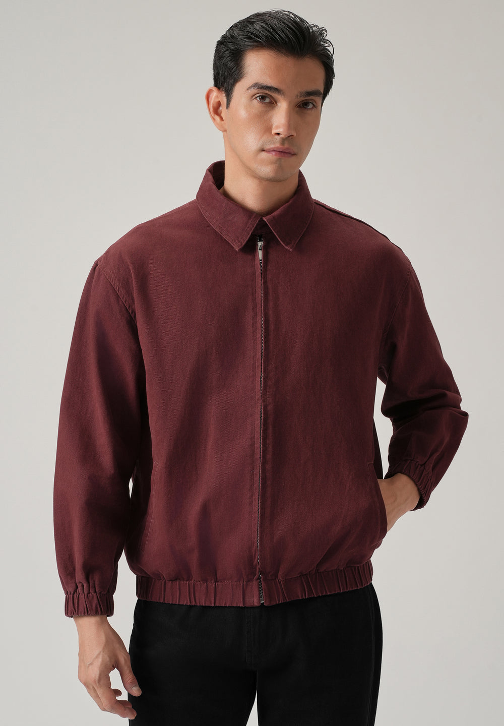 Maroon Zip-Up Jacket