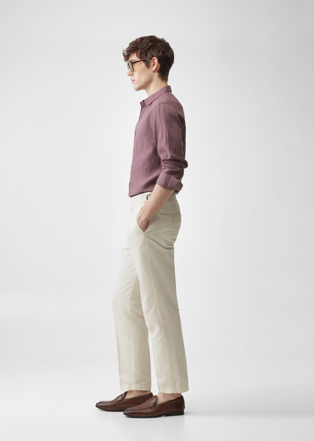 Mauve 100% Pure Linen Shirt