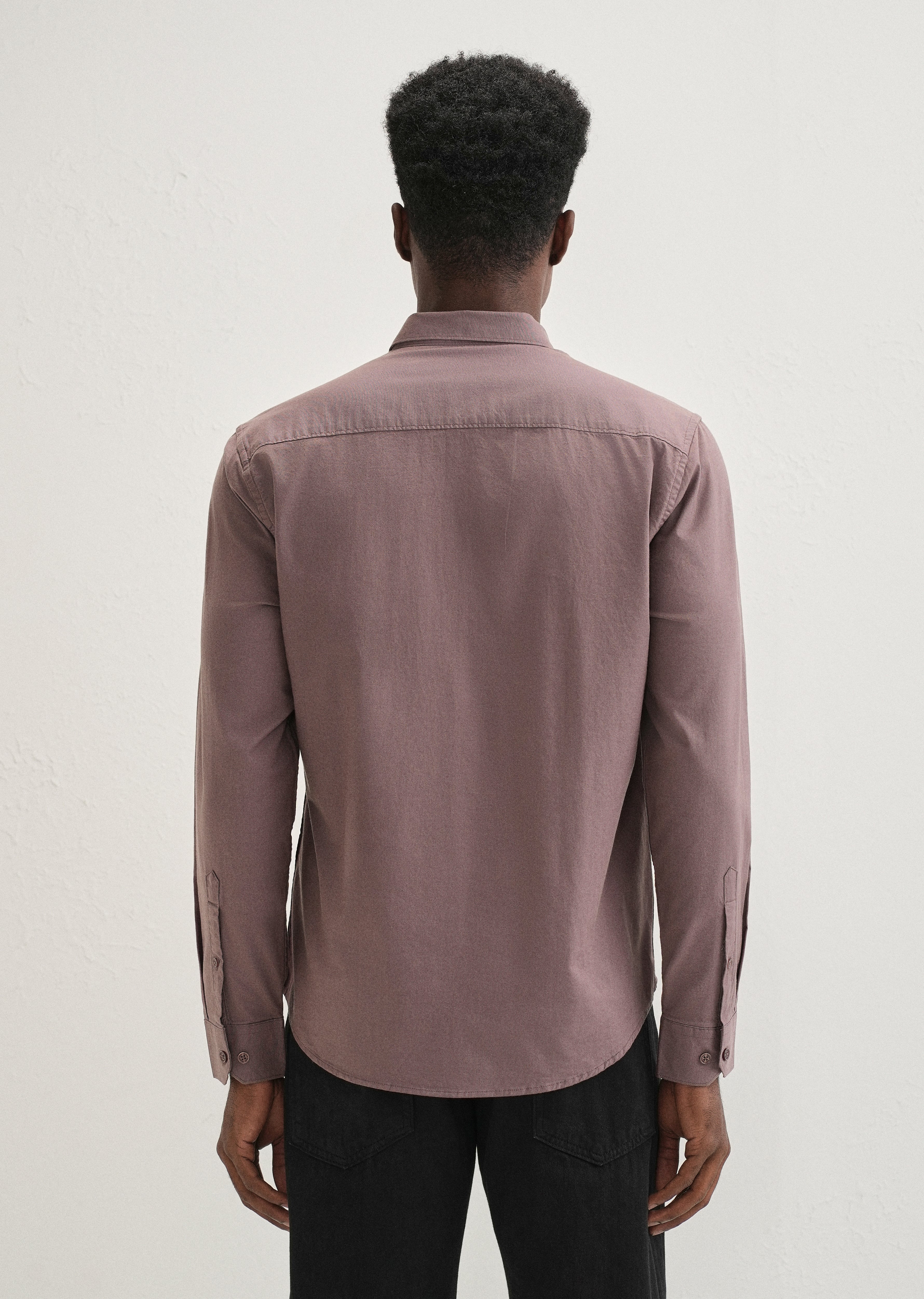 Mauve Contrast Placket Shirt