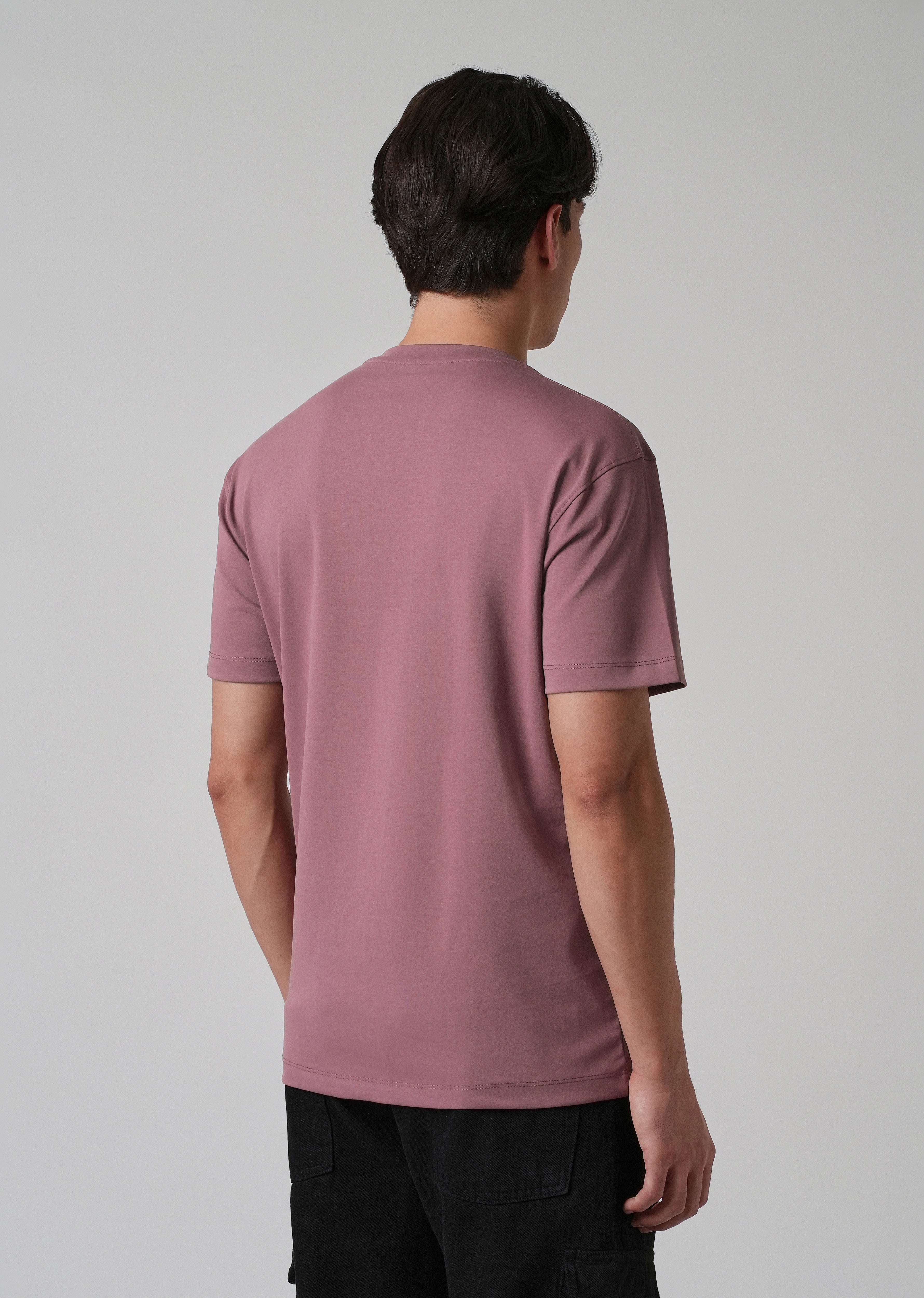 Mauve Printed Slim Fit T-shirt