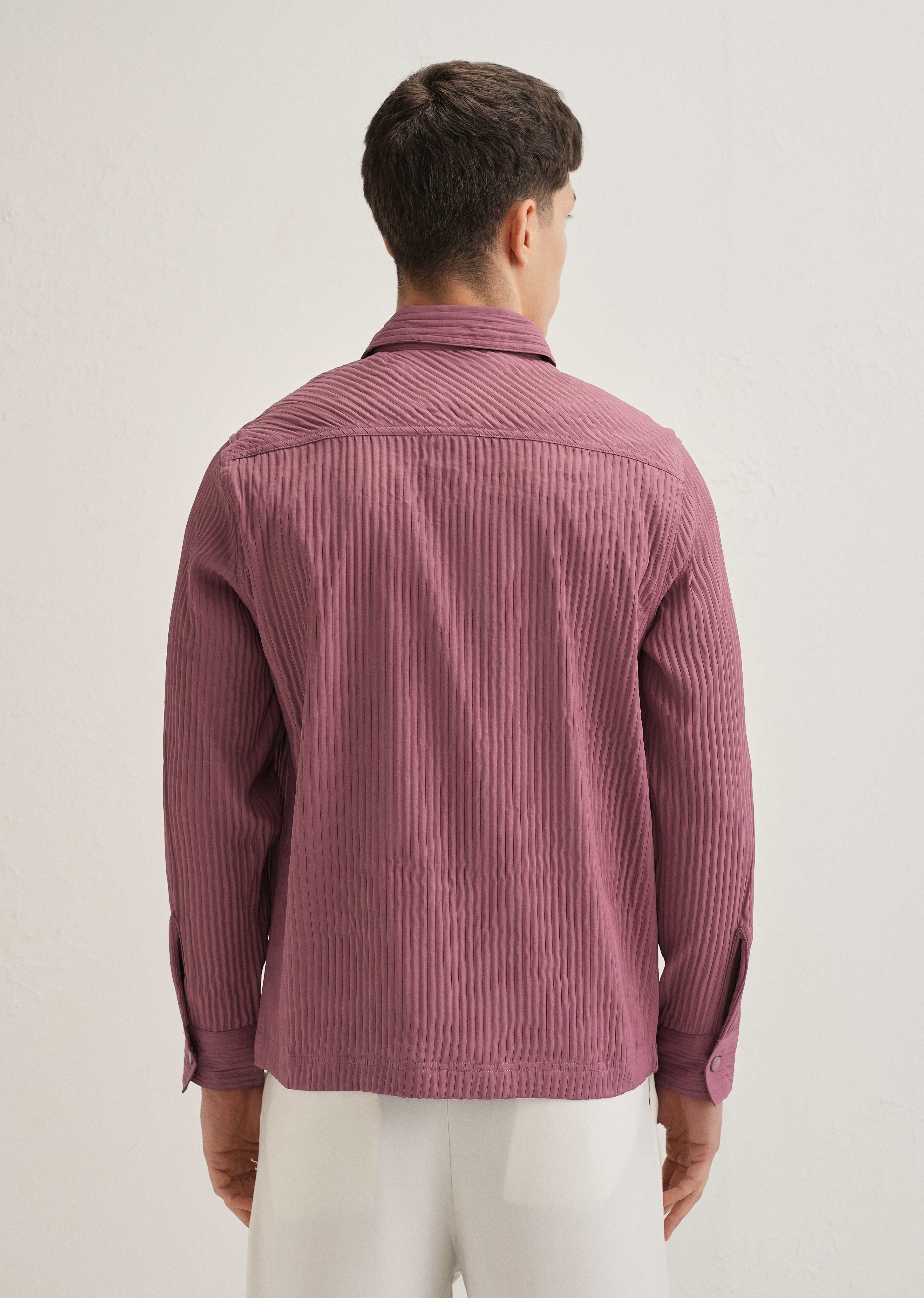 Mauve Textured Utility Shacket