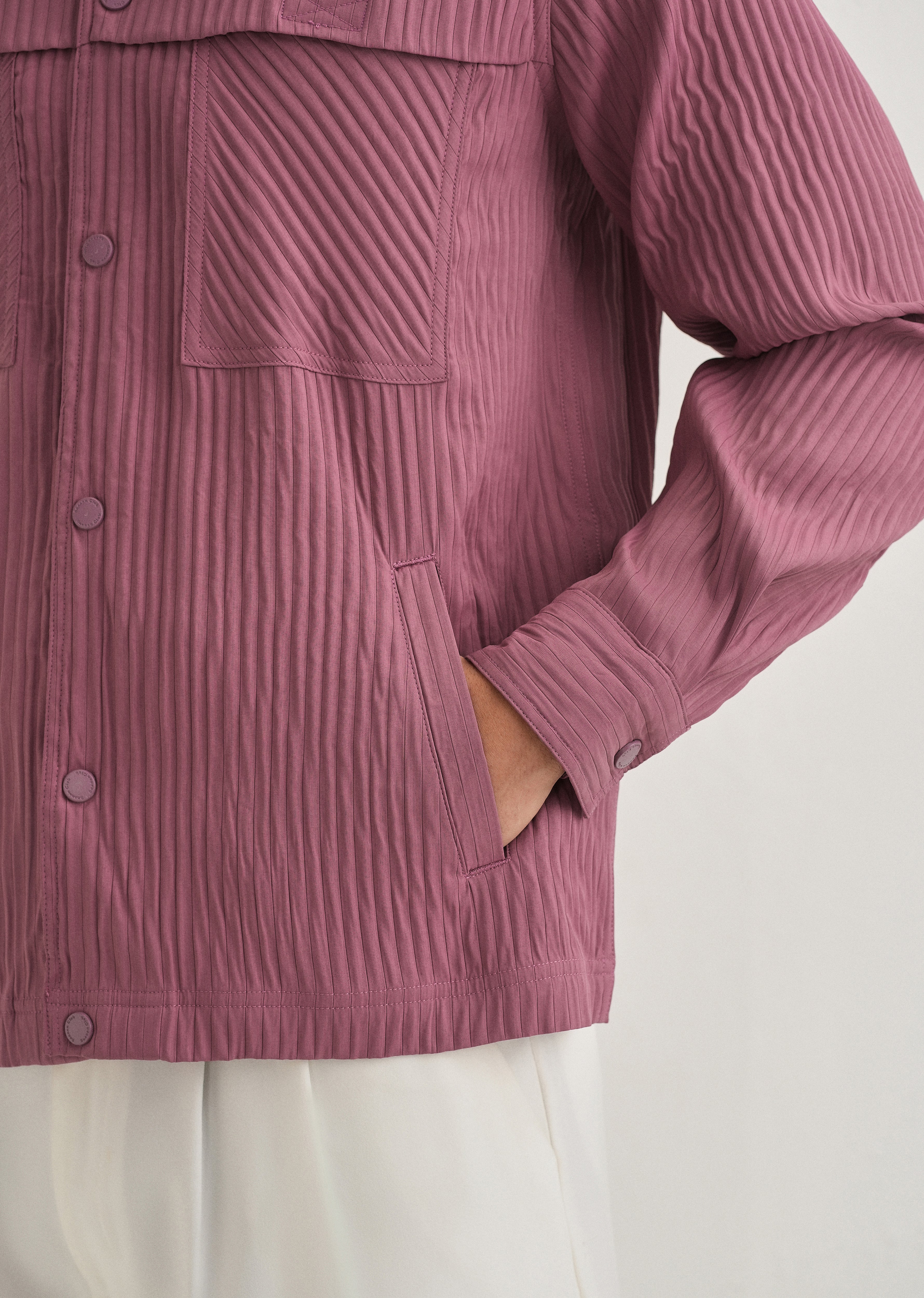 Mauve Textured Utility Shacket