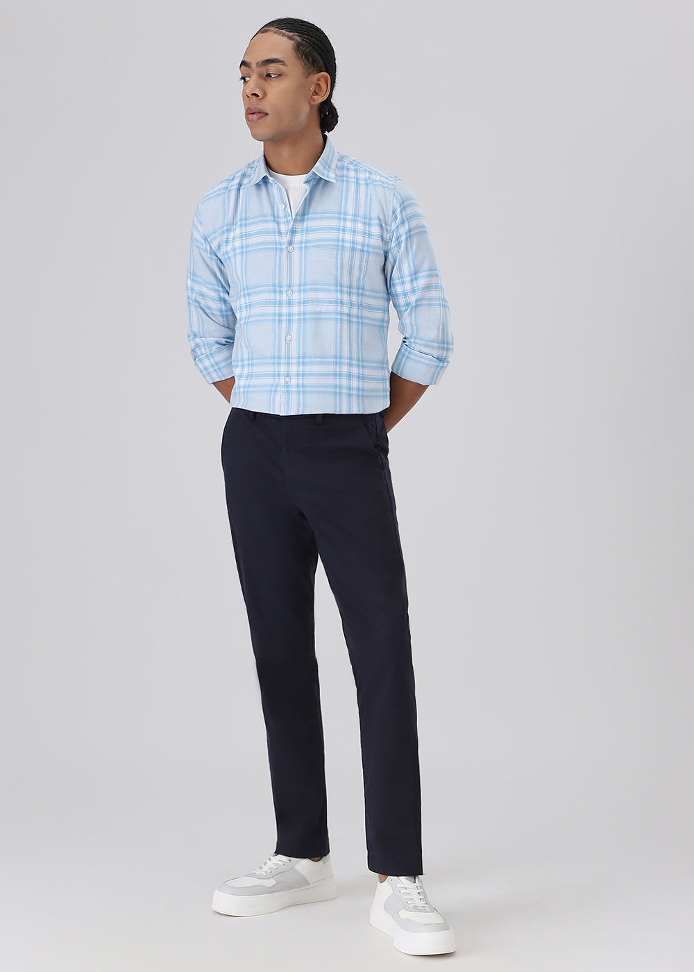 Melange Air Blue Check Shirt