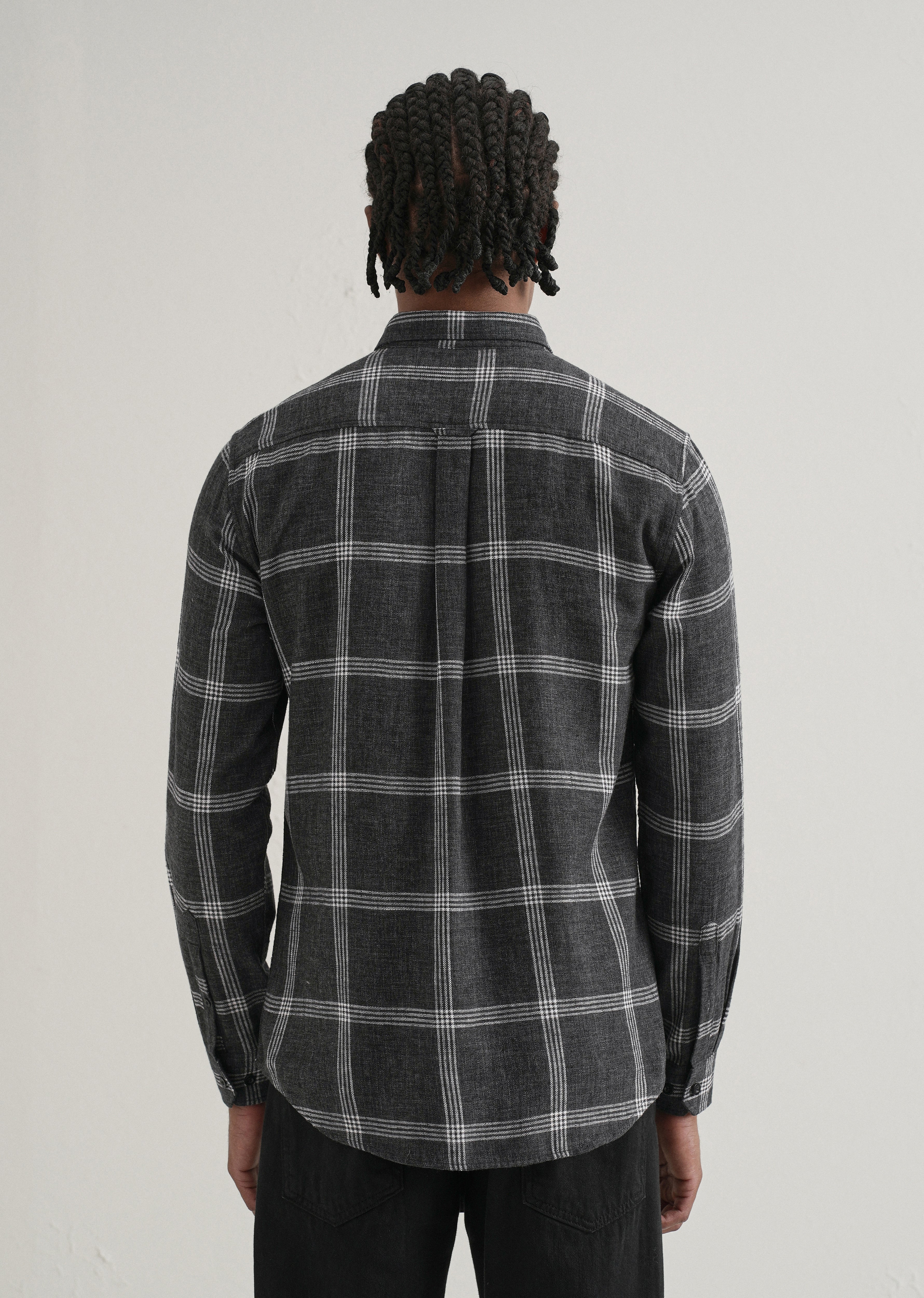 Melange Black Boxed Check Shirt