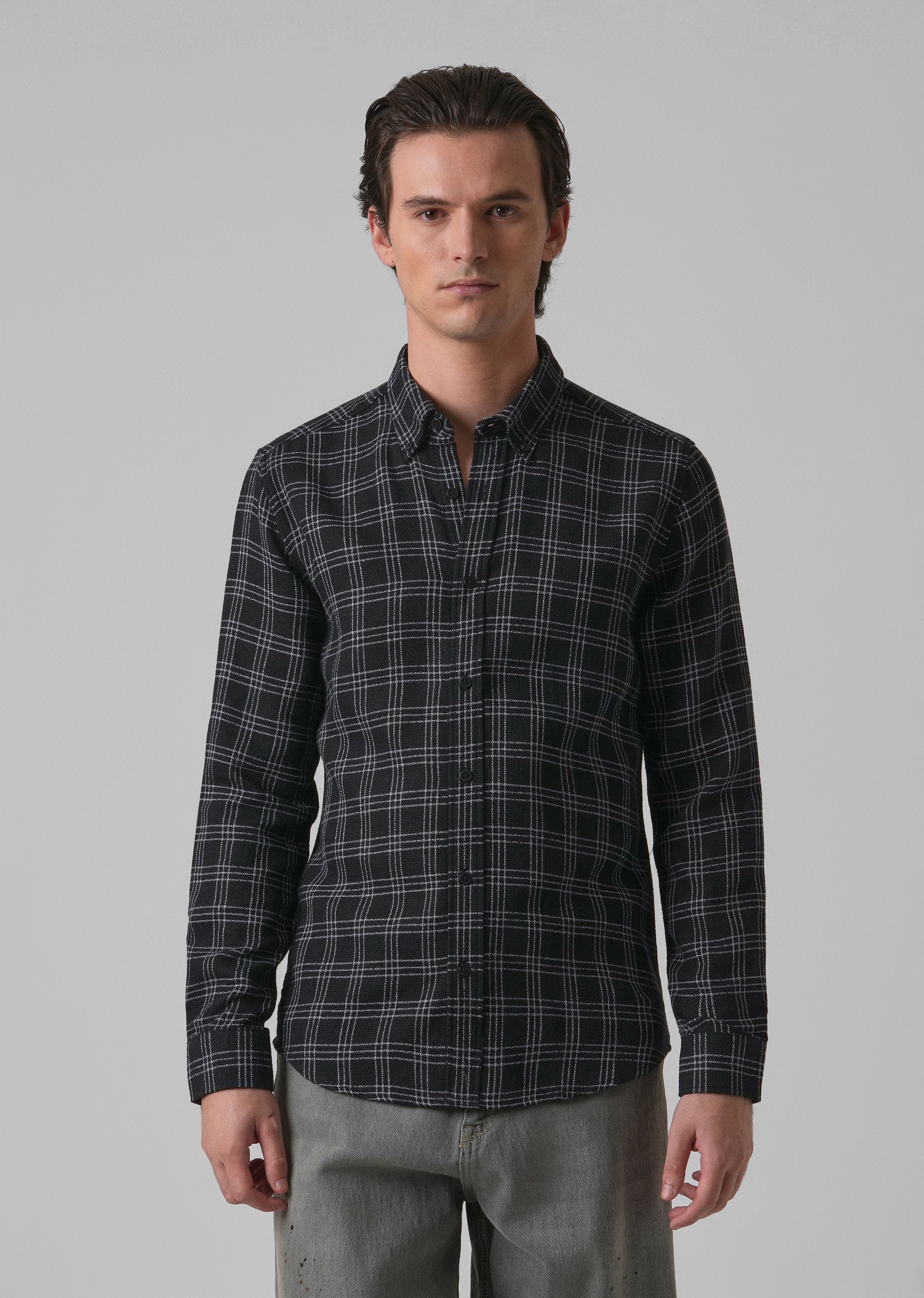 Melange Black Cannon Check Shirt